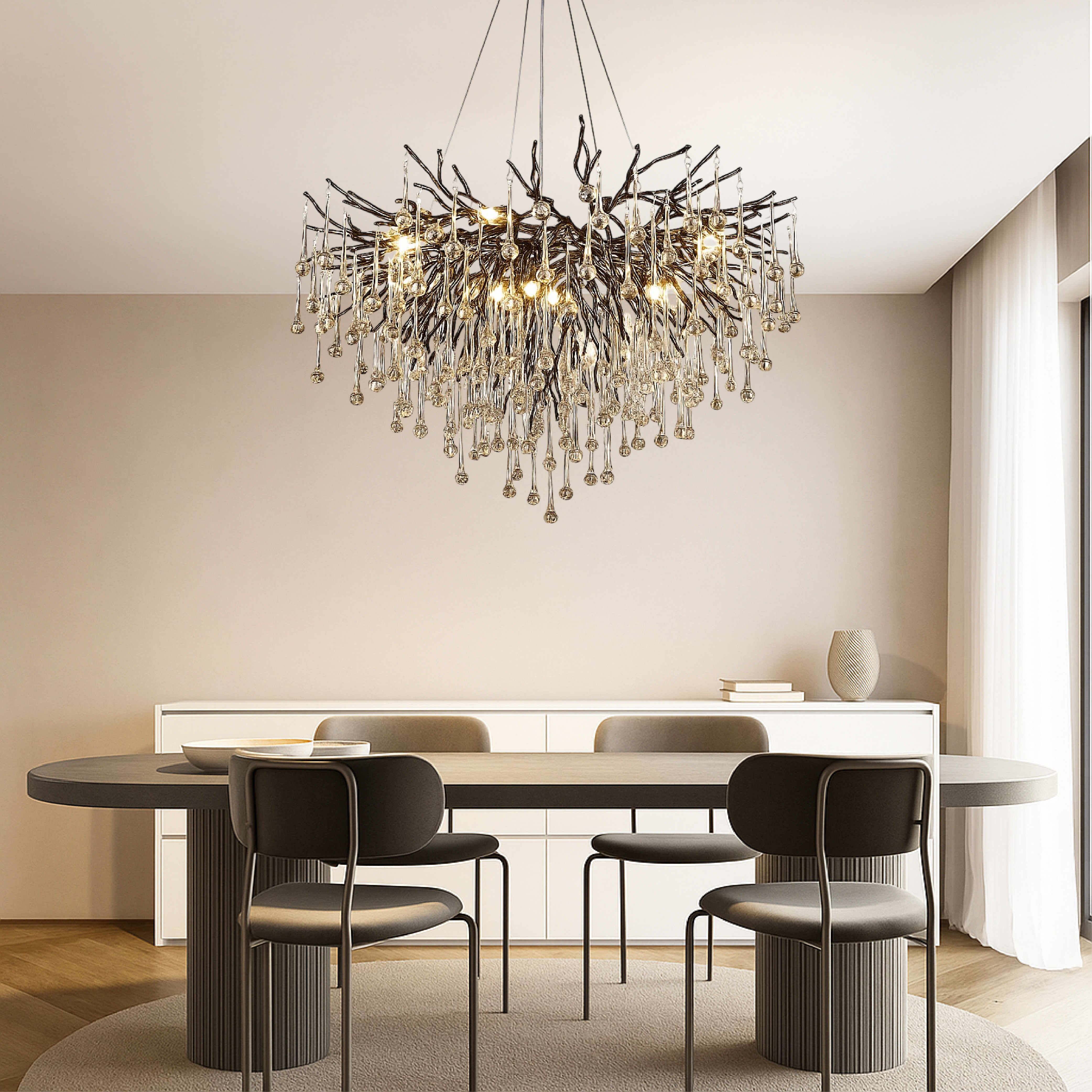 Lustre noir Raindrop