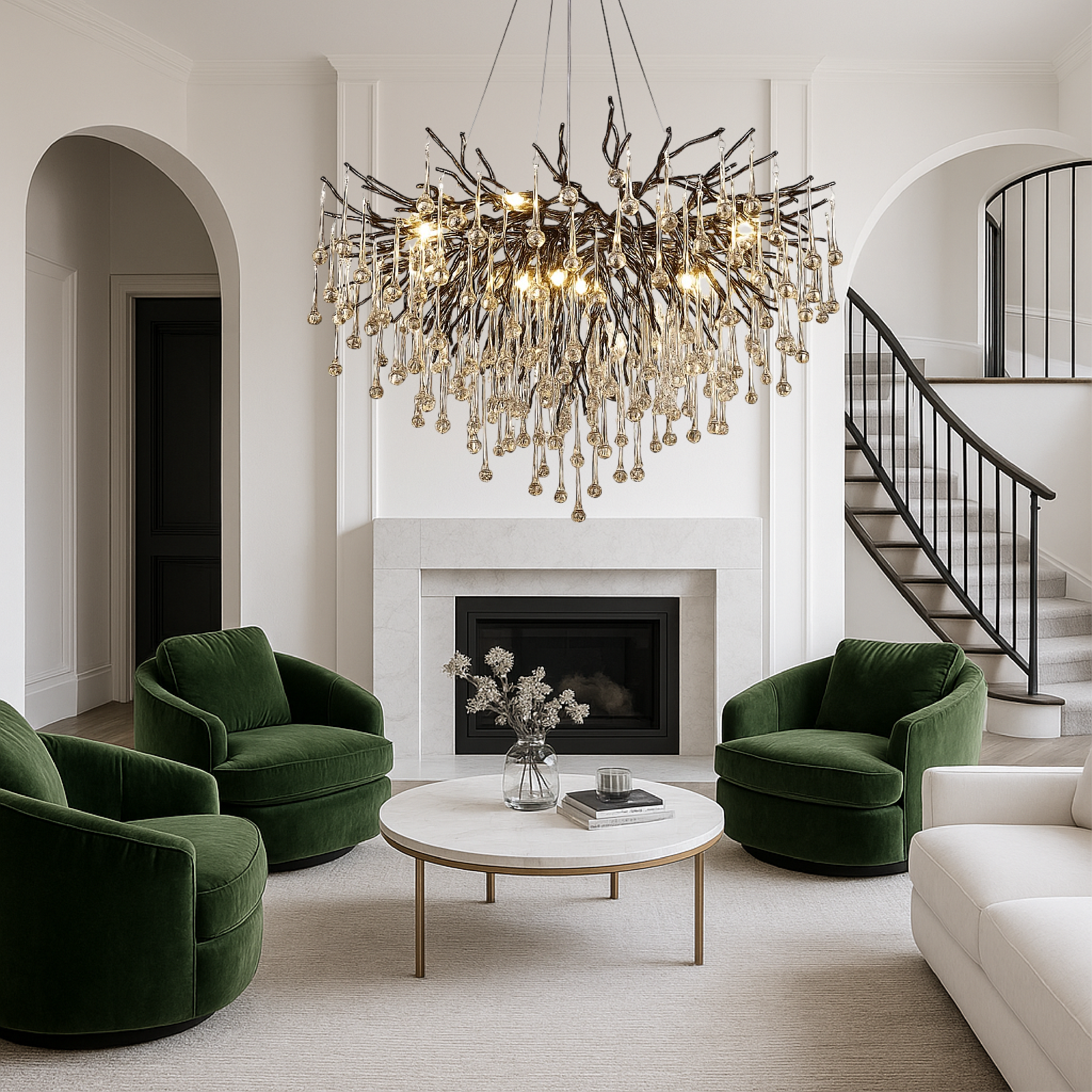 Lustre noir Raindrop
