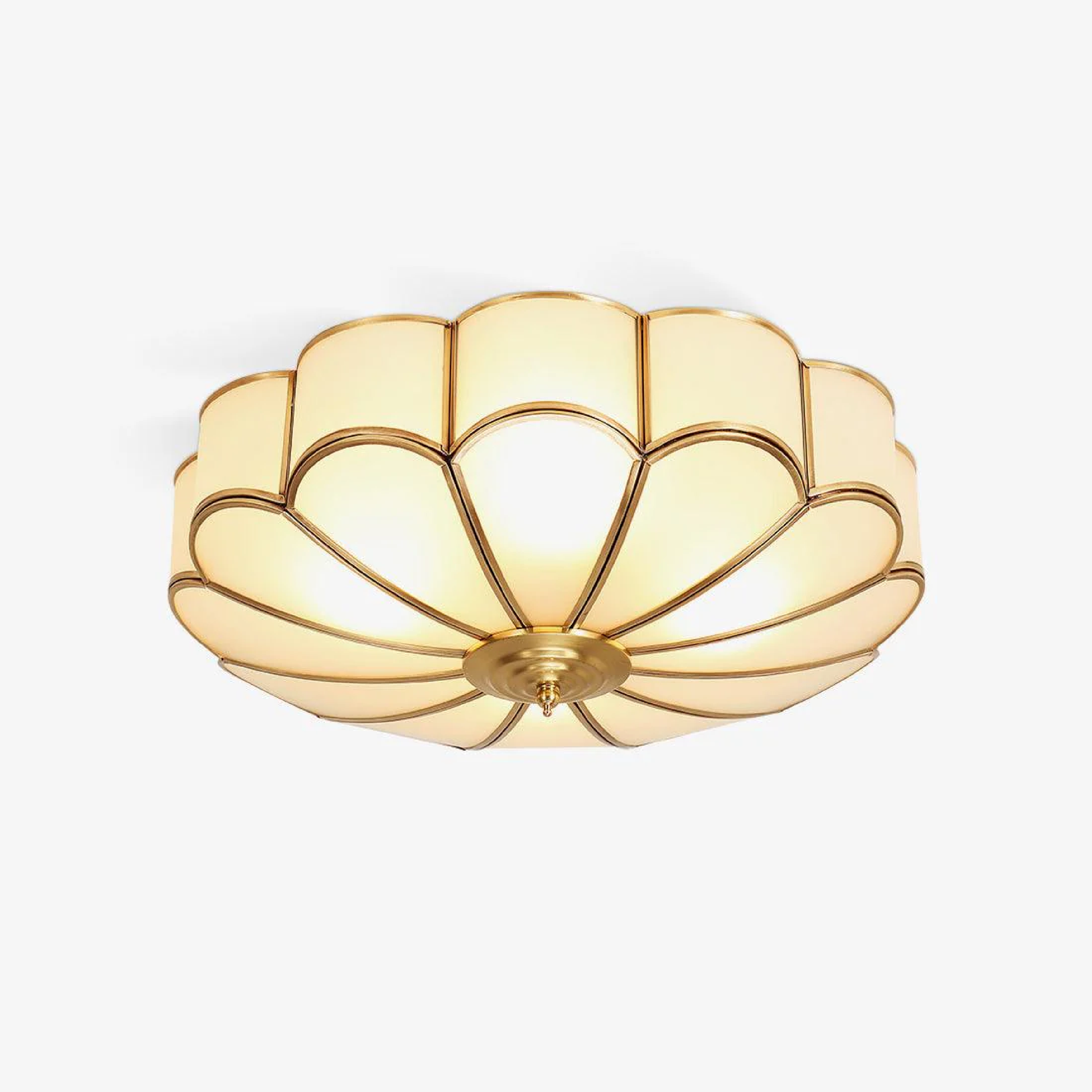 Plafonnier en verre en forme de fleur