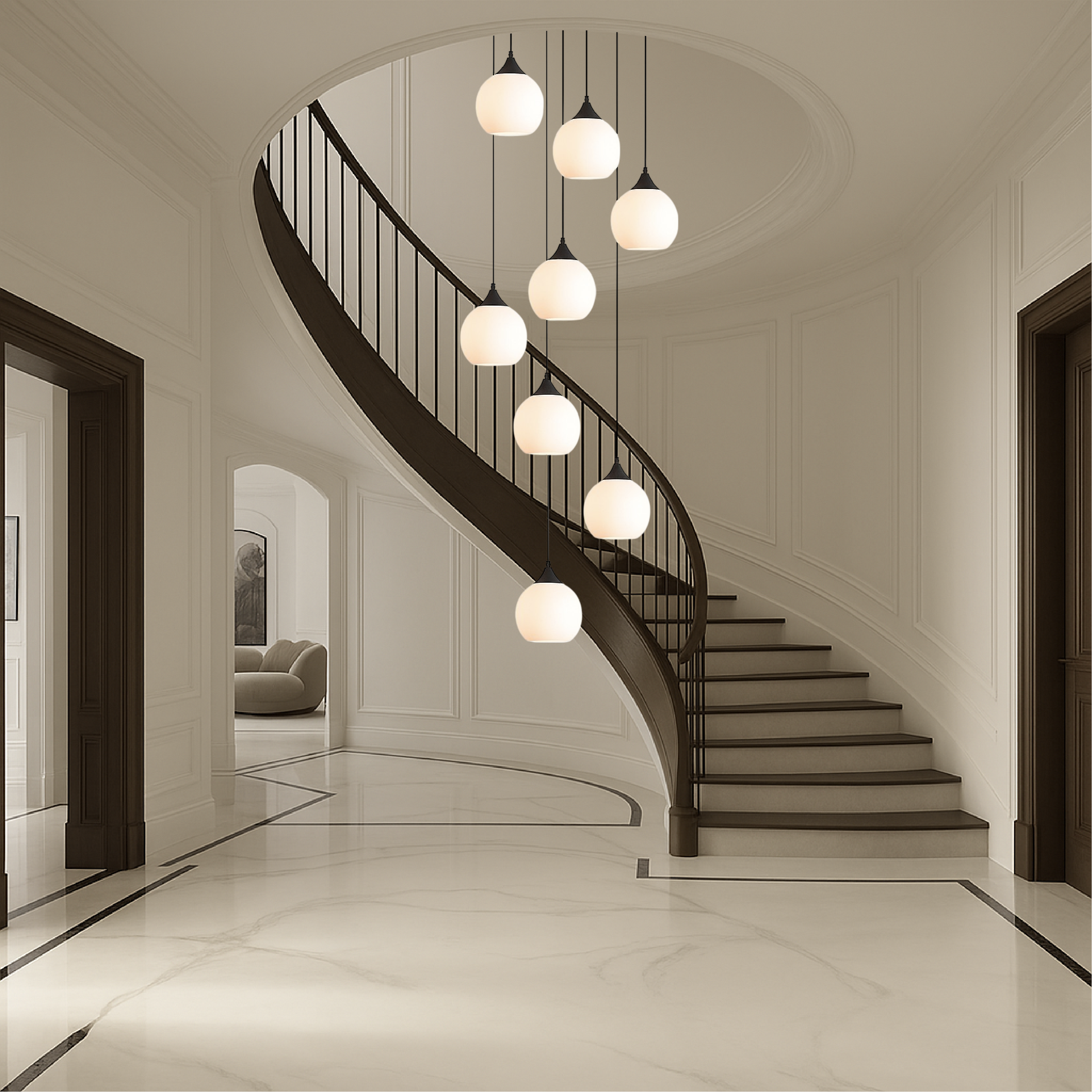Lustre de l'escalier de la Villa de Gade