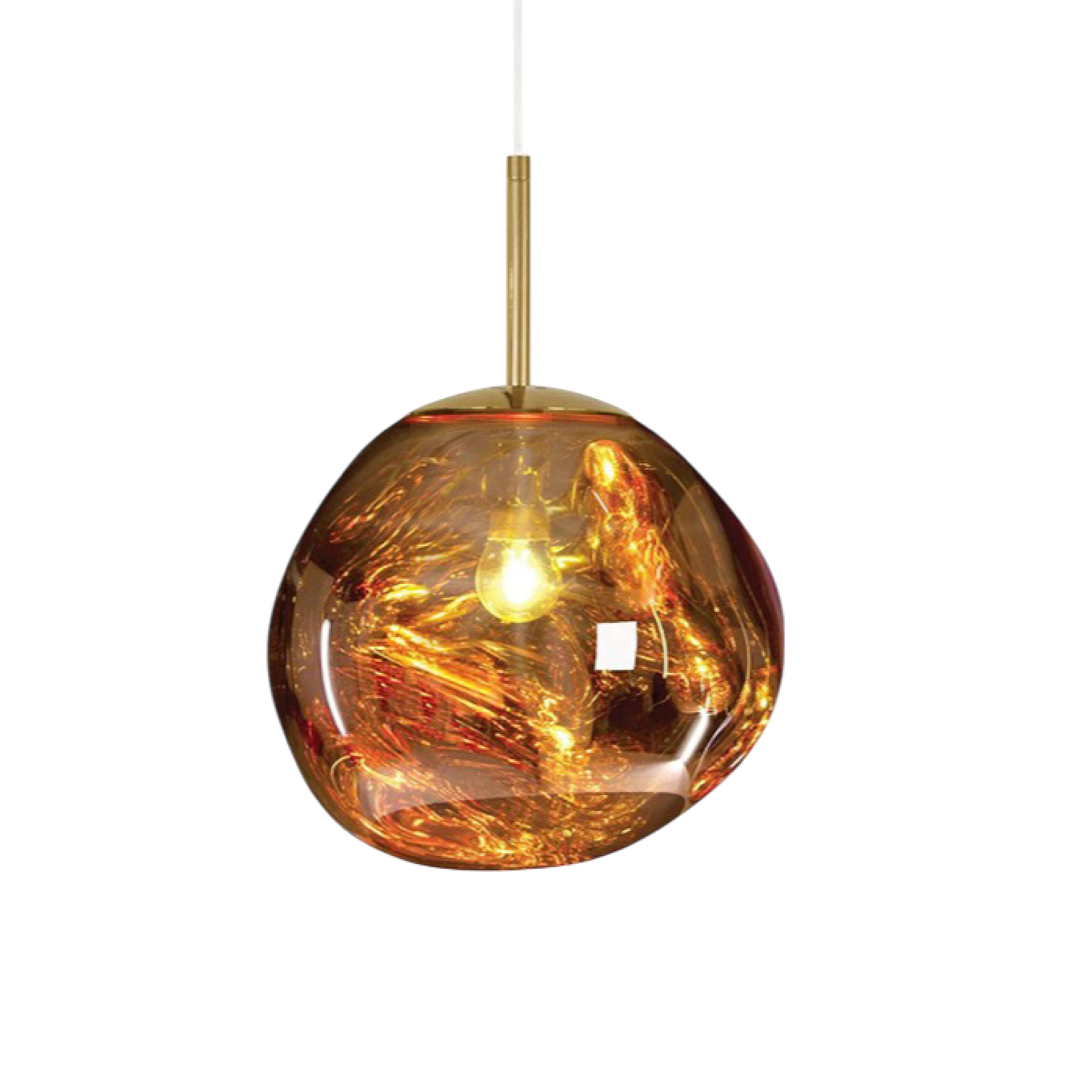 Lampe pendante en verre fondu