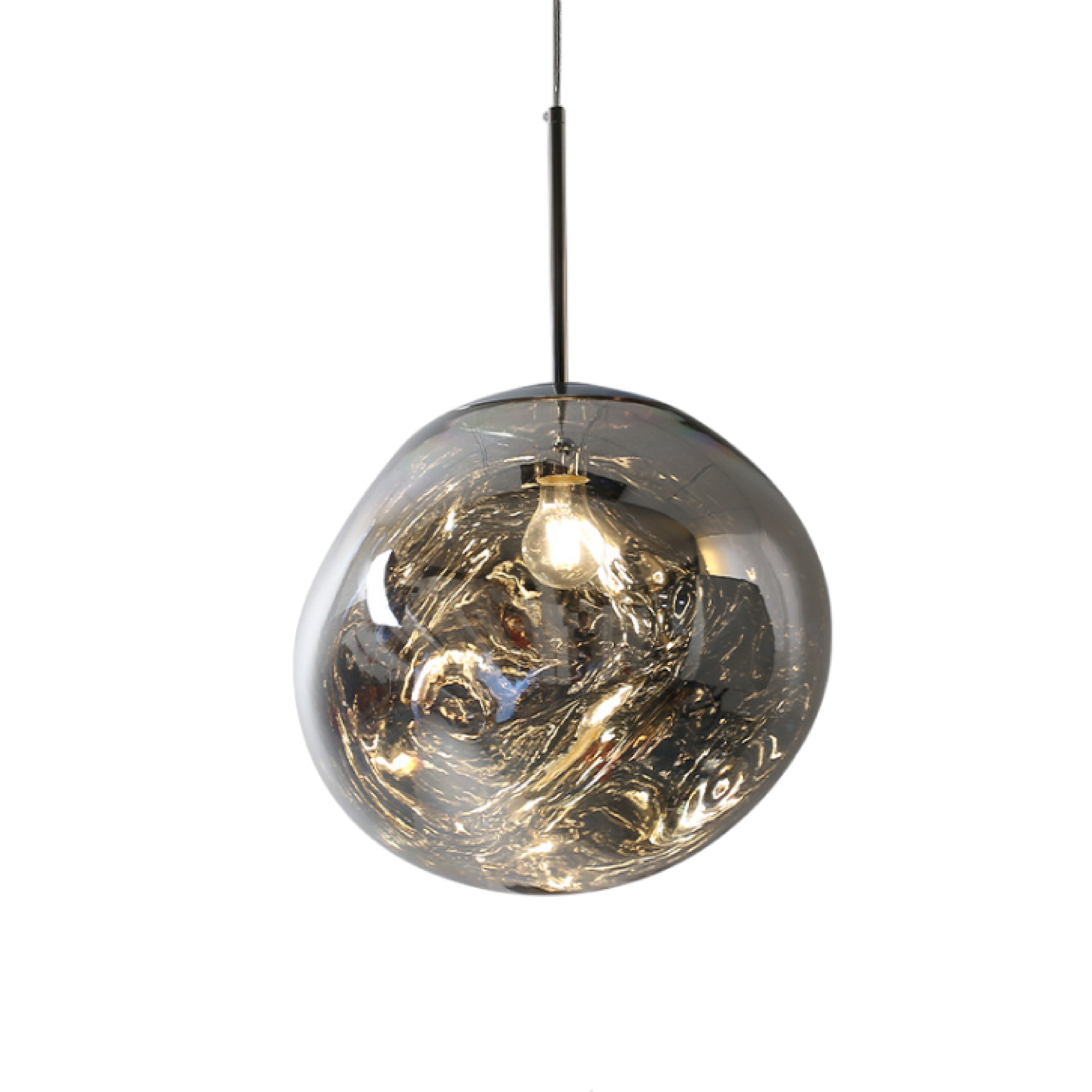 Lampe pendante en verre fondu