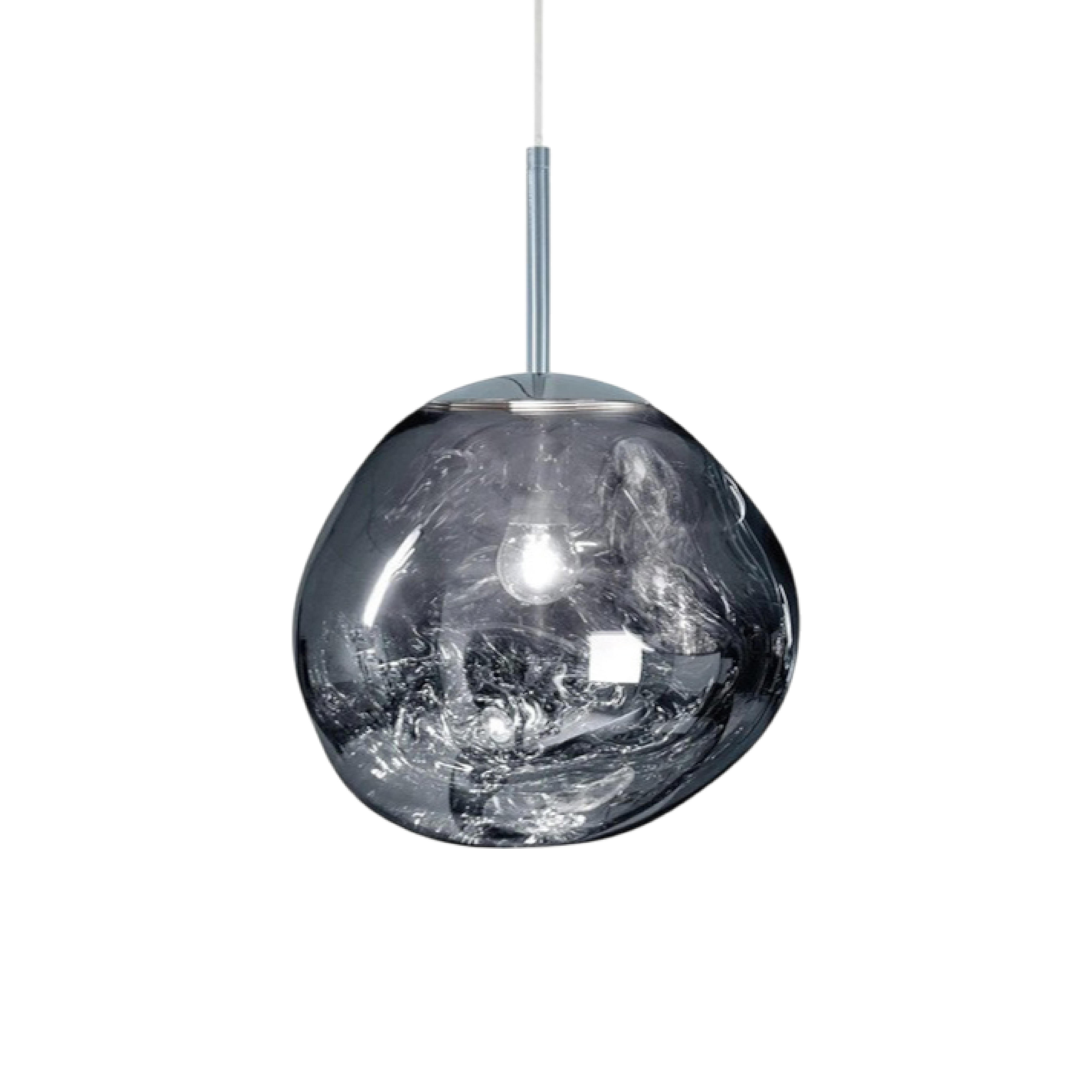 Lampe pendante en verre fondu