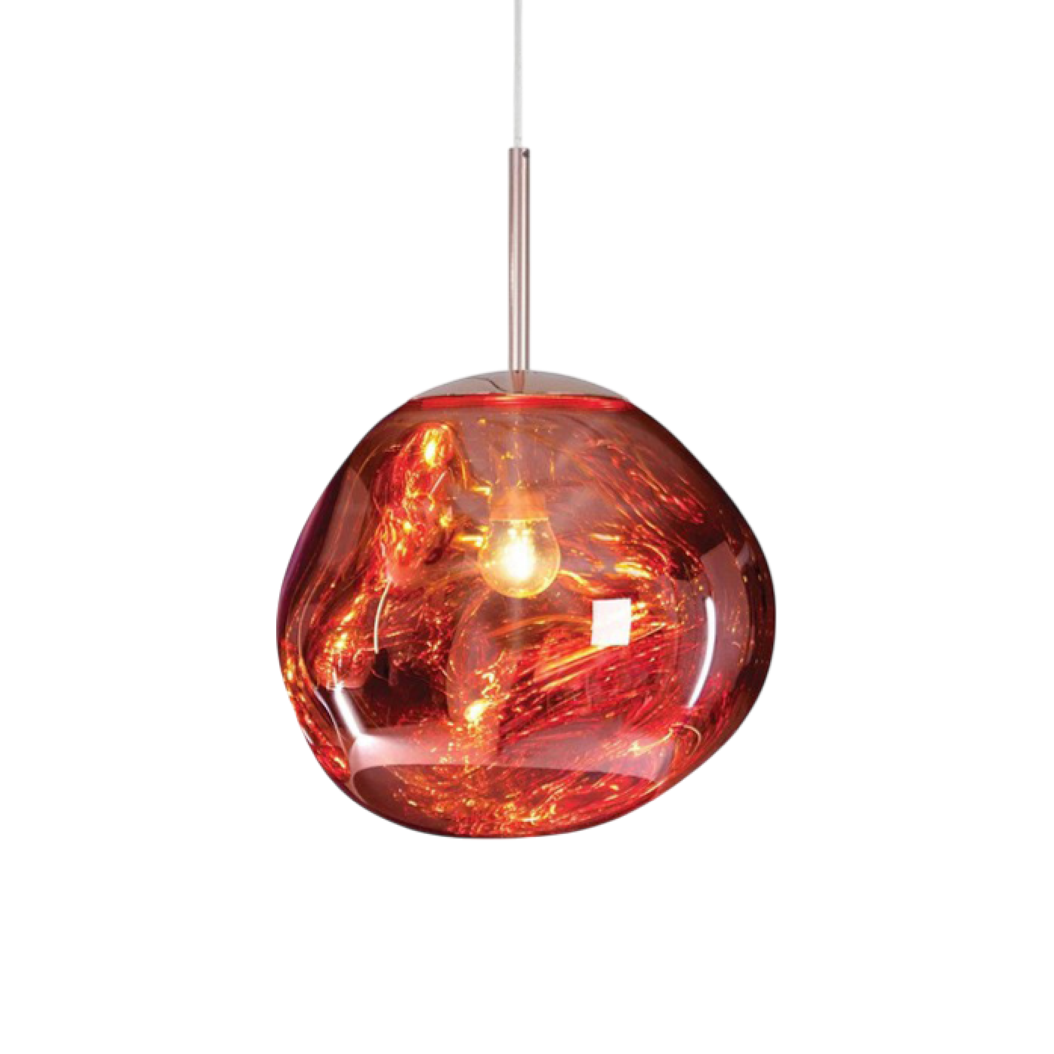 Lampe pendante en verre fondu