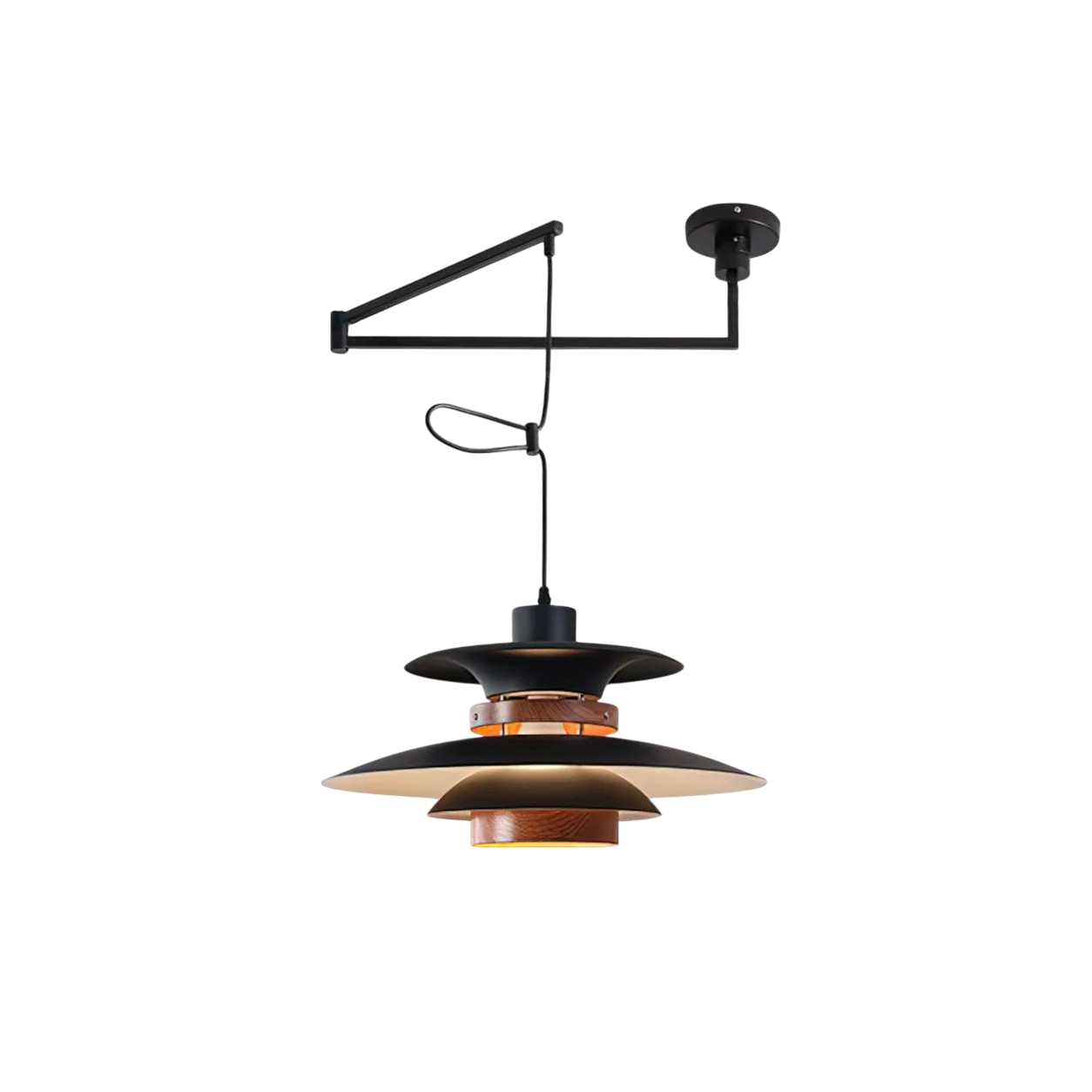 Lampe suspendue à bras articulé Merado