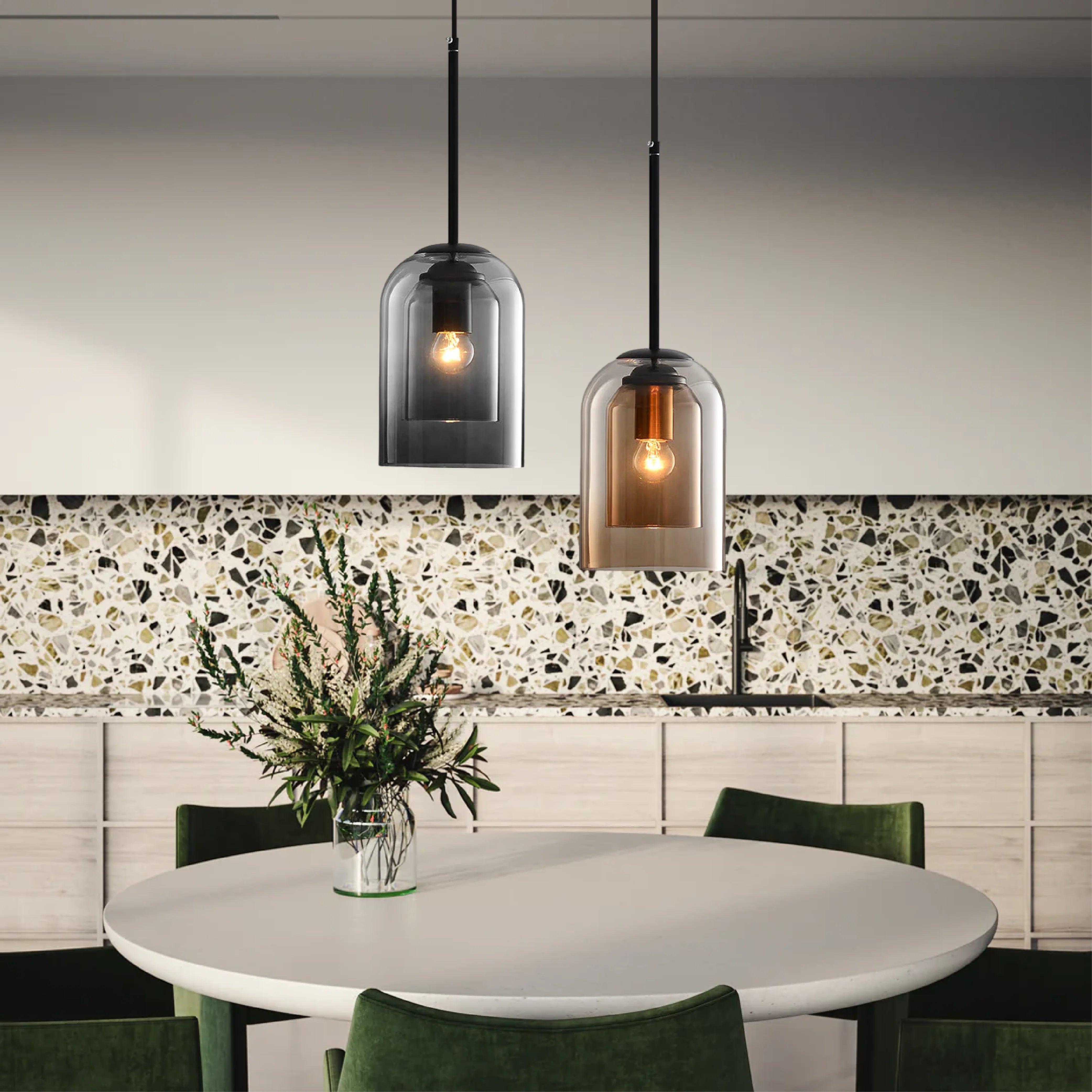 Lampe pendante en verre de Jani