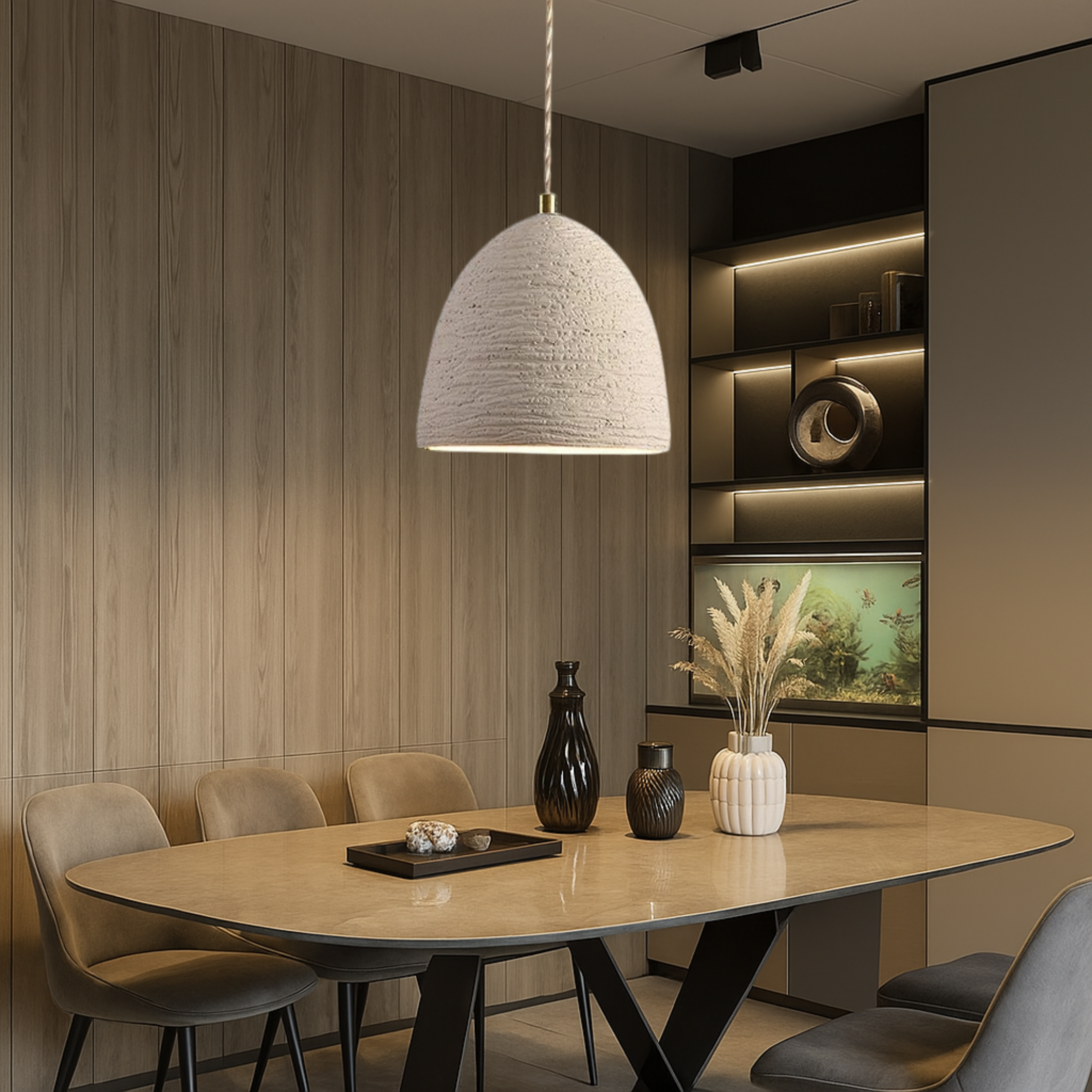 Lampe suspendue en ciment