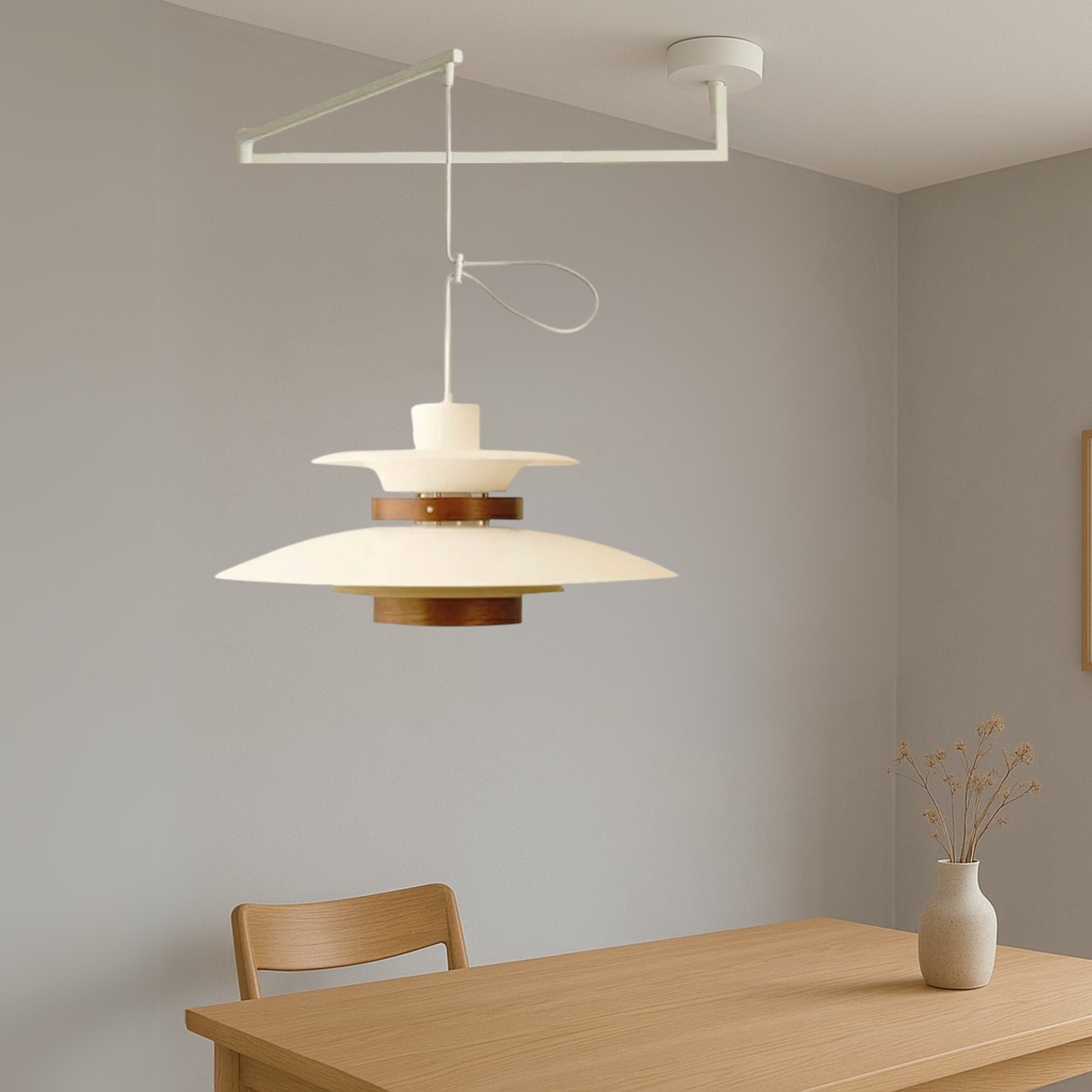 Lampe suspendue à bras articulé Merado