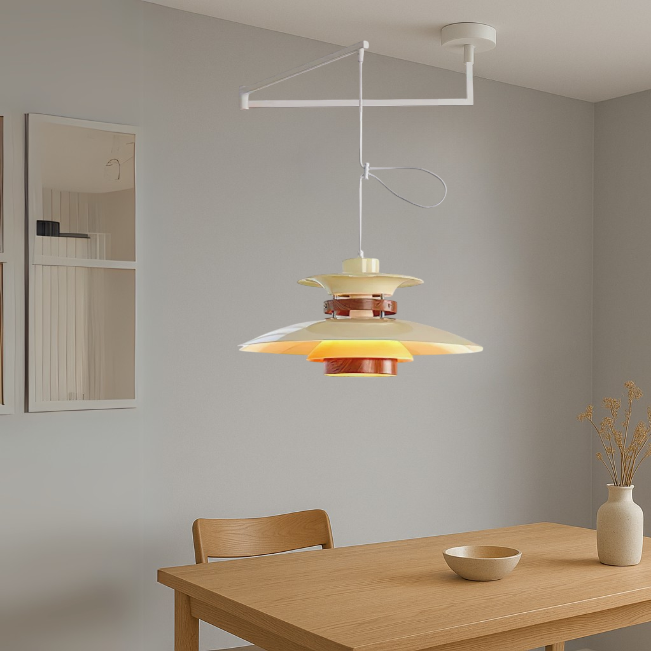 Lampe suspendue à bras articulé Merado