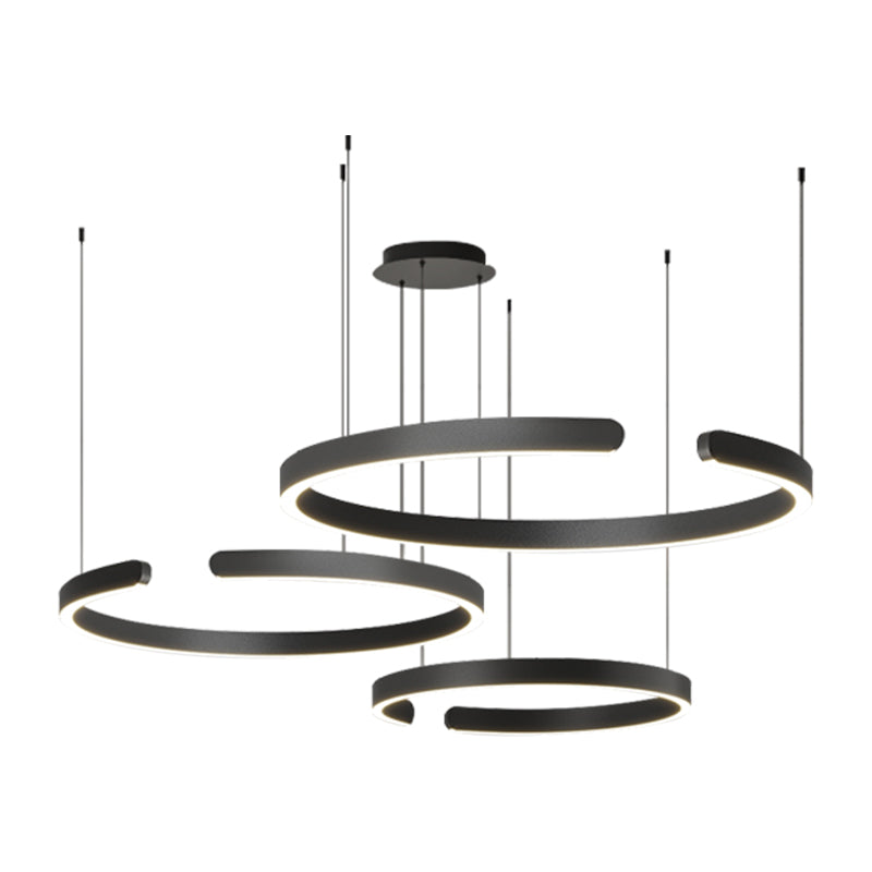 Lampe pendante nordique à 3 anneaux