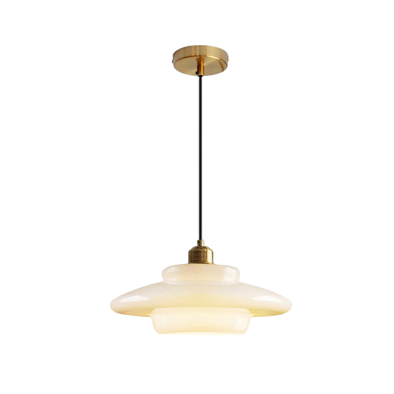 Suspension en verre blanc laiteux