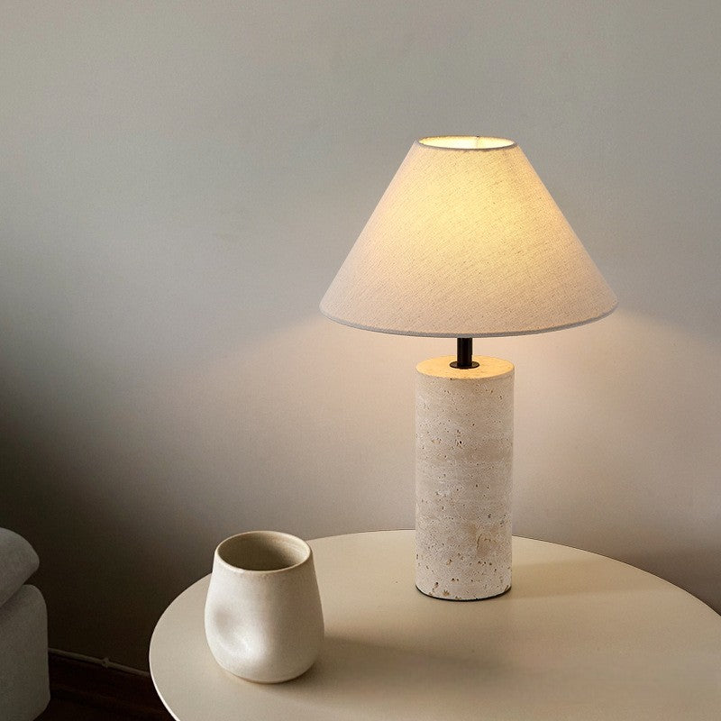 Lorie Marble + Linen Lampe à poser