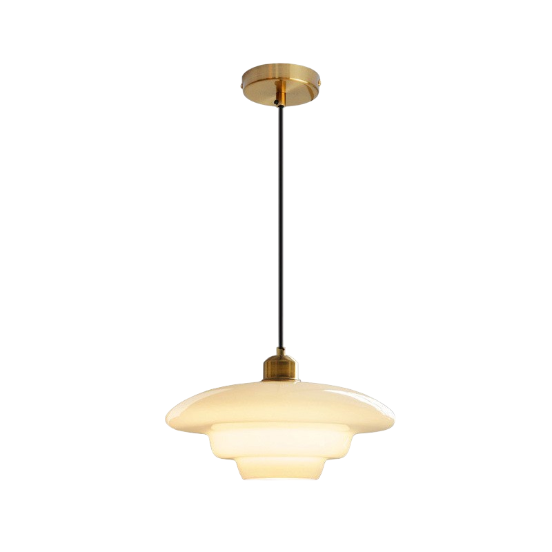 Suspension en verre blanc laiteux