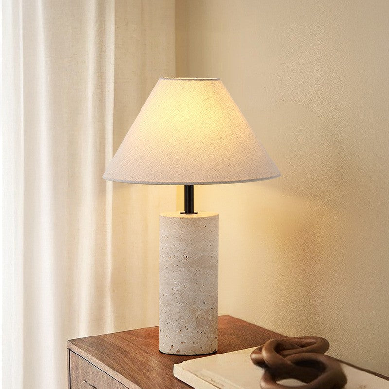 Lorie Marble + Linen Lampe à poser