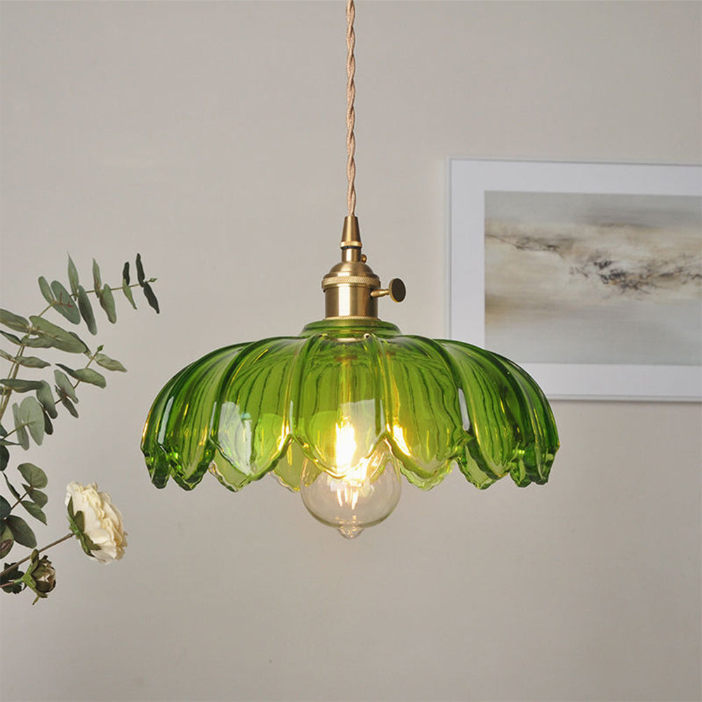 Pendentif fleur en verre