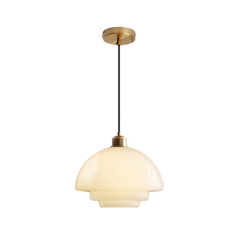 Suspension en verre blanc laiteux