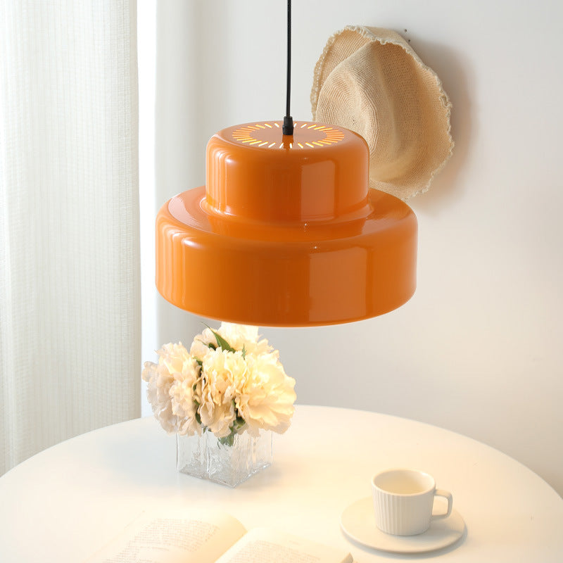 Lampe pendante Bauhaus orange italienne