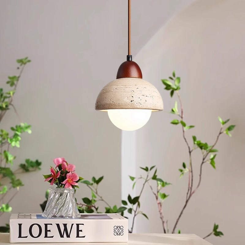 Lampe pendante en pierre en forme de champignon