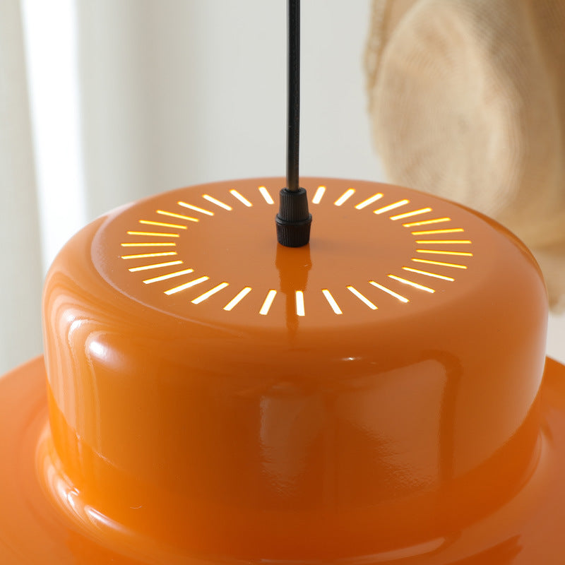 Lampe pendante Bauhaus orange italienne