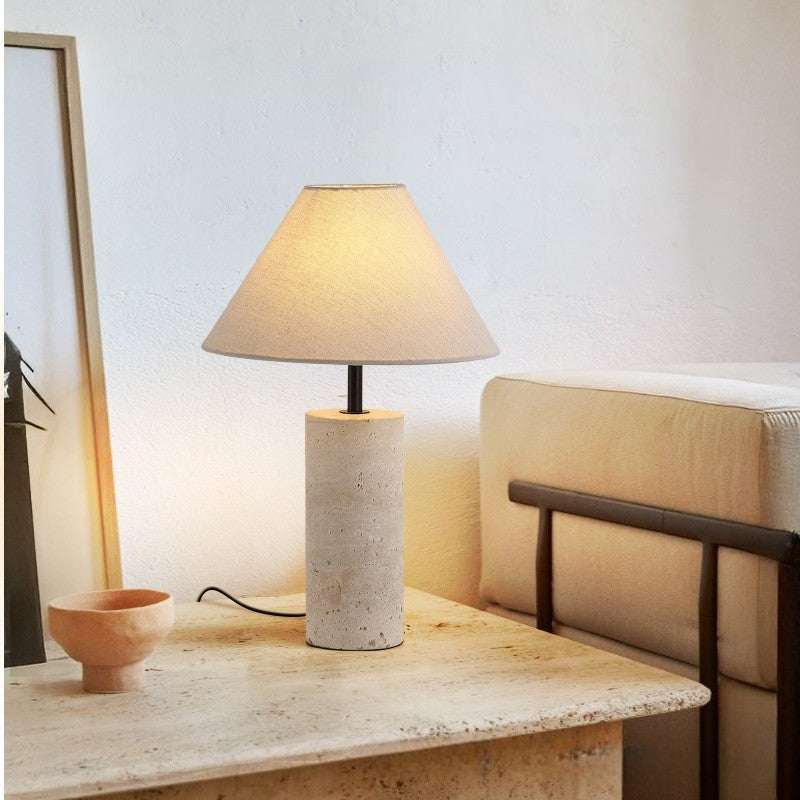 Lorie Marble + Linen Lampe à poser