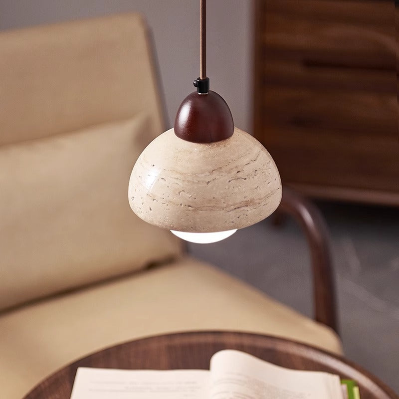 Lampe pendante en pierre en forme de champignon