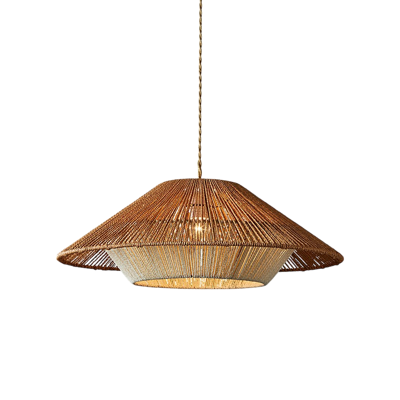 Lampe pendante en bambou tressé