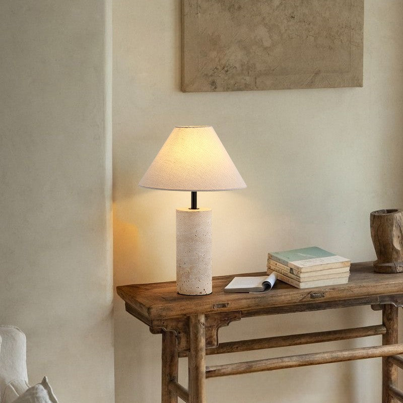 Lorie Marble + Linen Lampe à poser