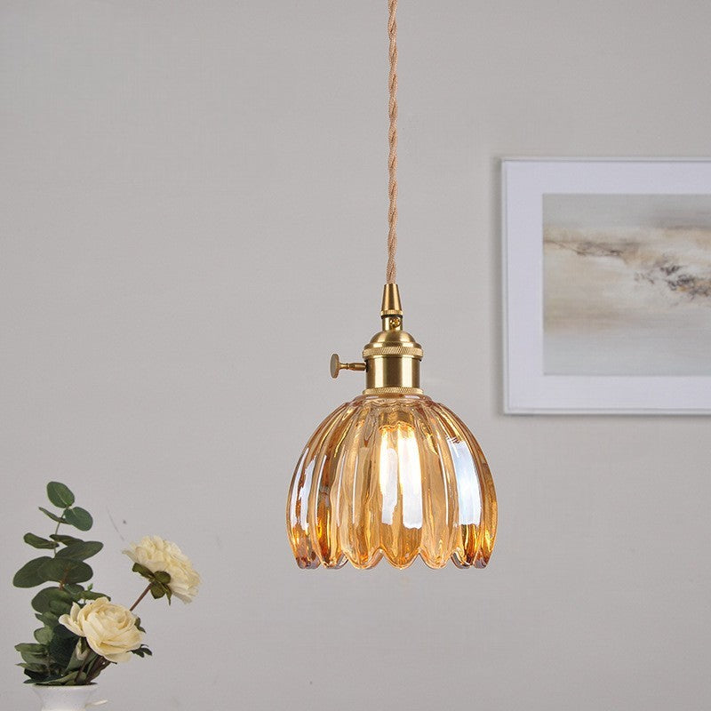 Lampe pendante japonaise en verre