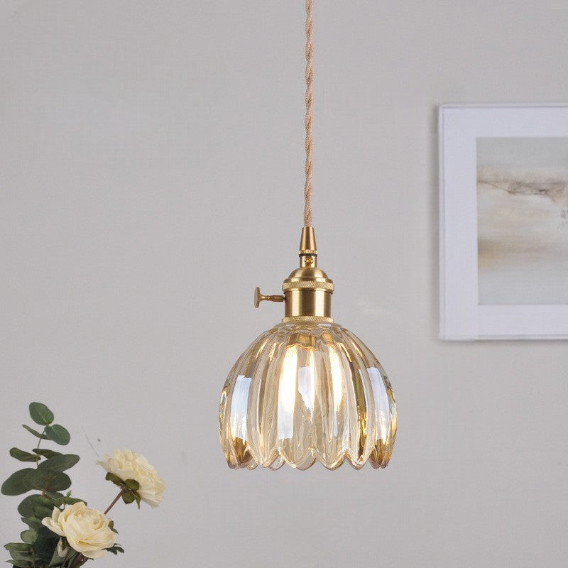 Lampe pendante japonaise en verre