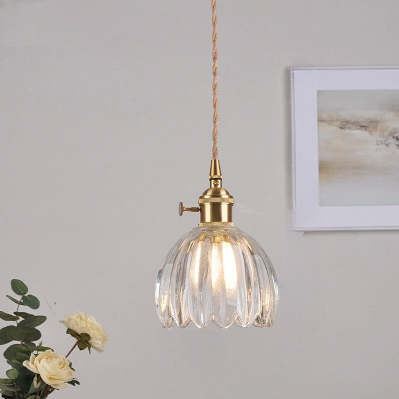 Lampe pendante japonaise en verre