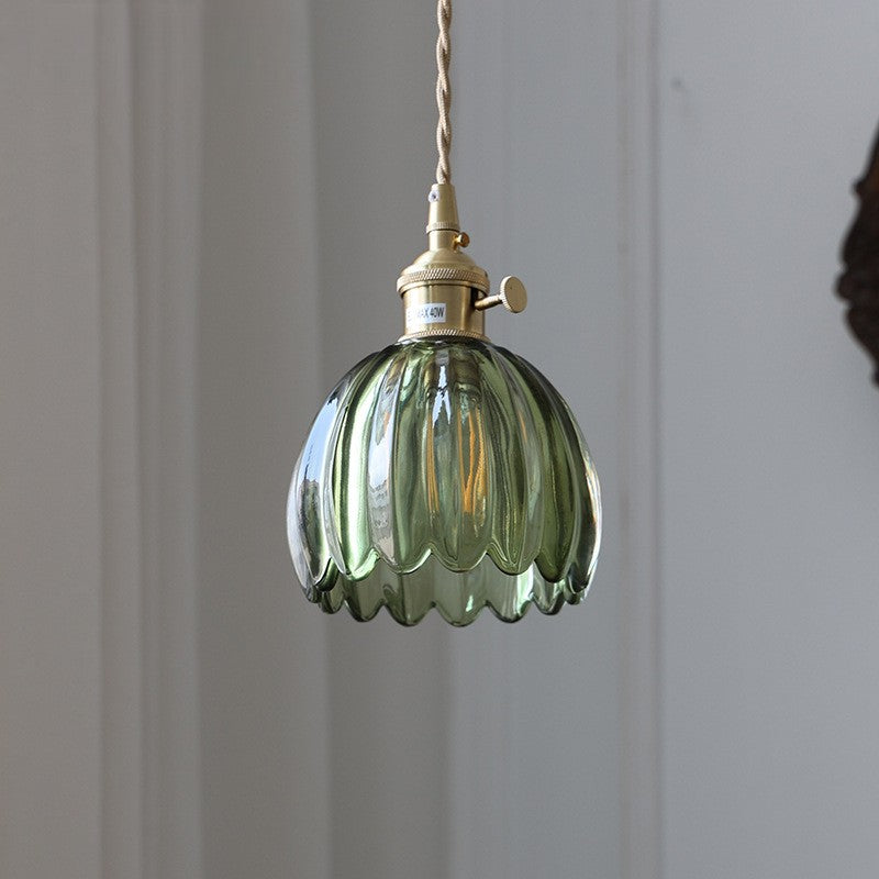 Lampe pendante japonaise en verre