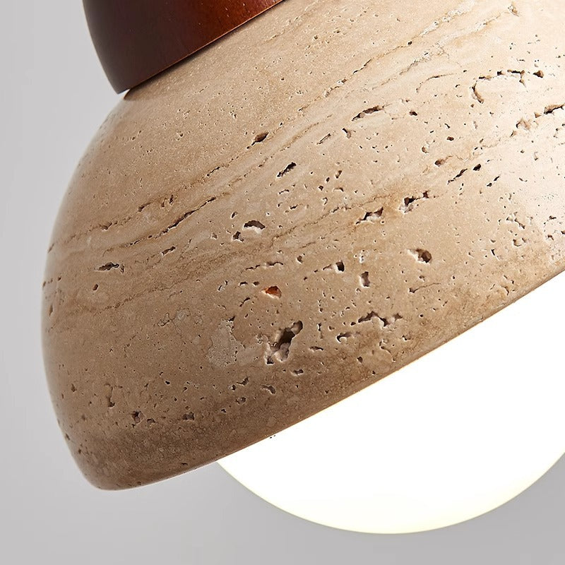 Lampe pendante en pierre en forme de champignon