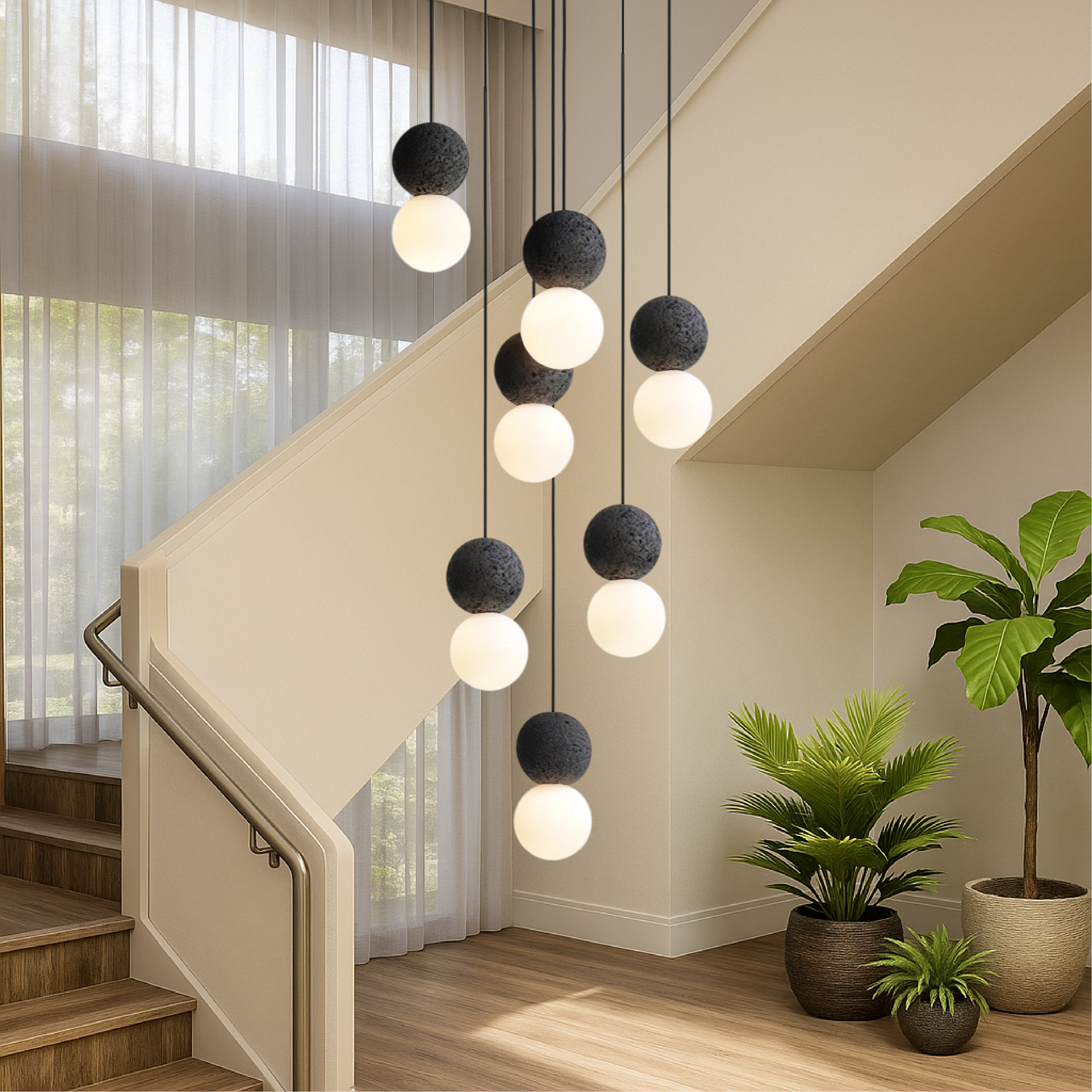 Lustre en obsidienne