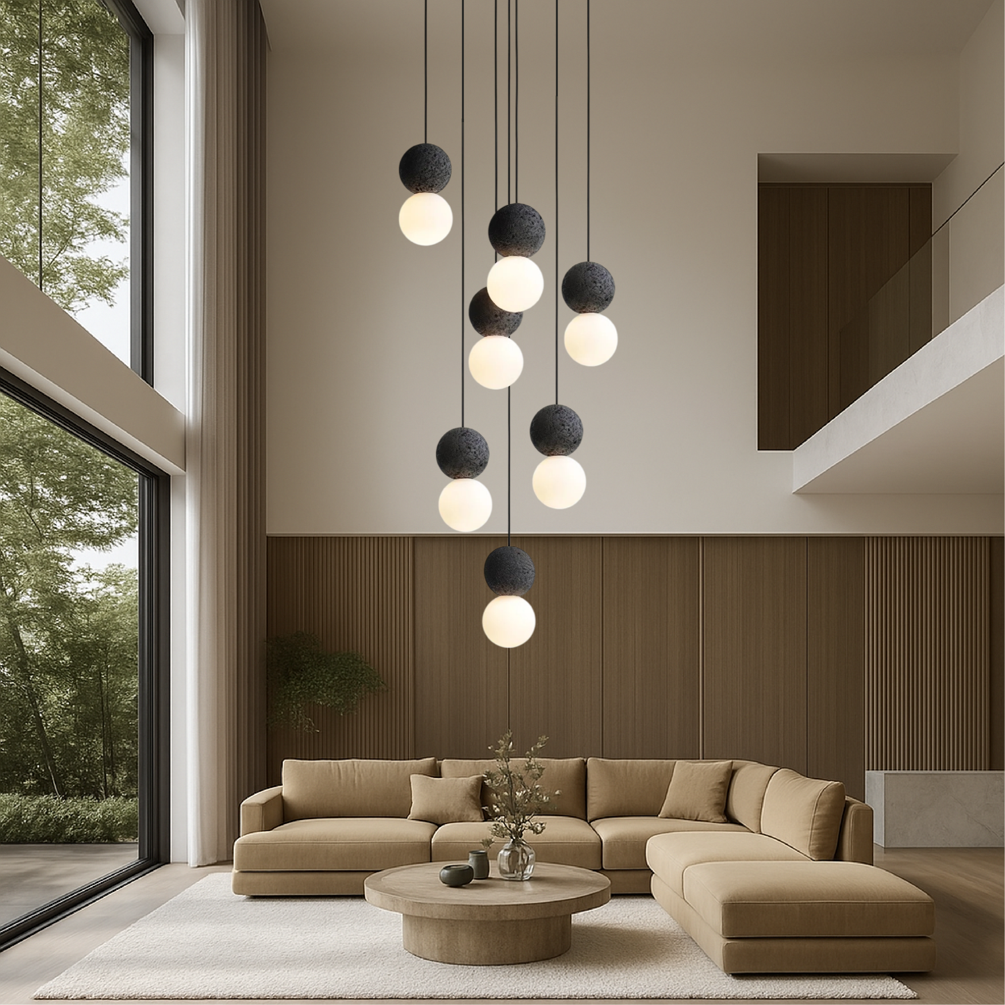 Lustre en obsidienne