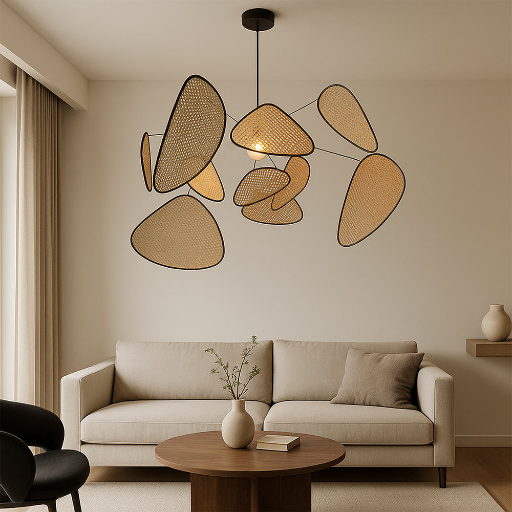 Lampe suspendue en rotin de Bria