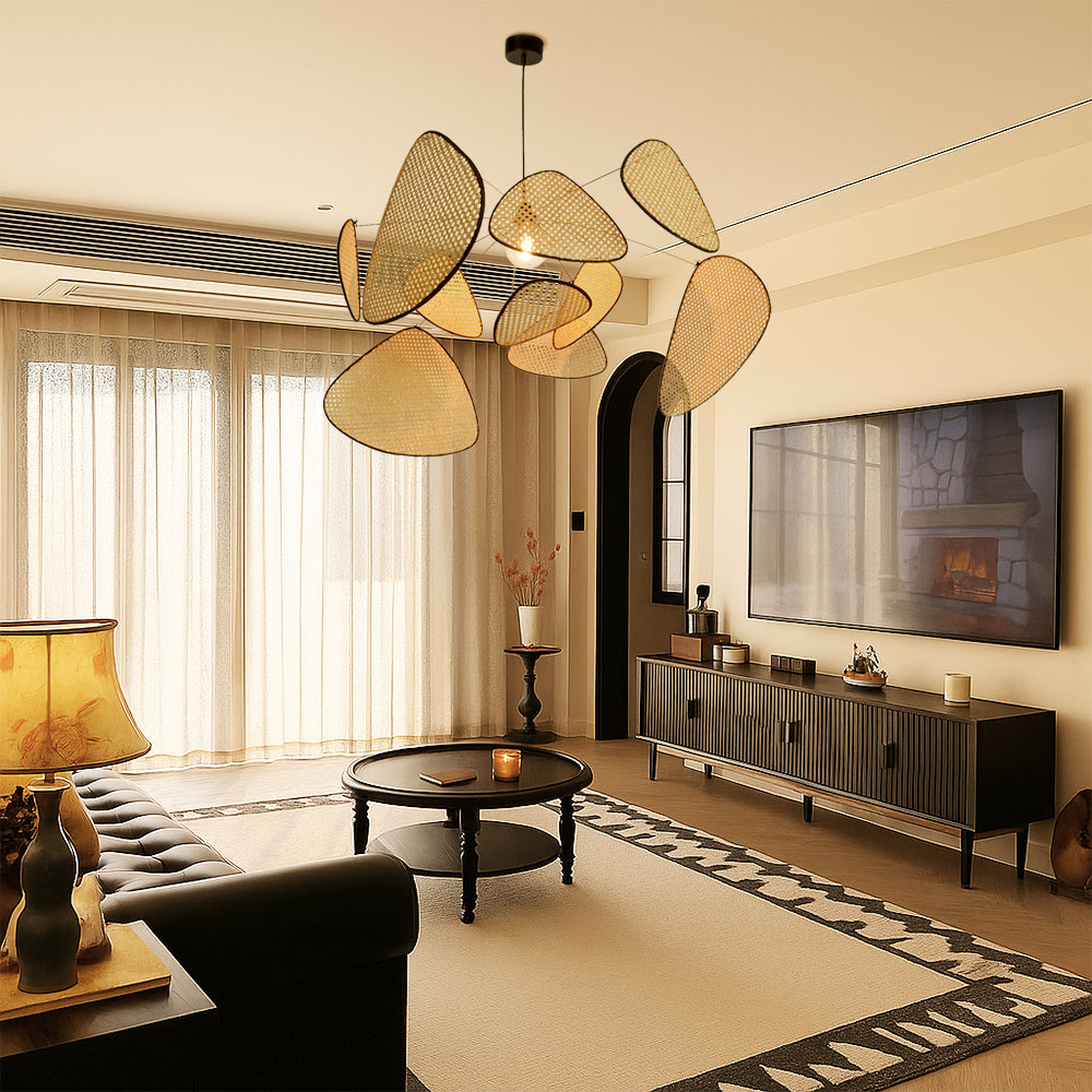 Lampe suspendue en rotin de Bria