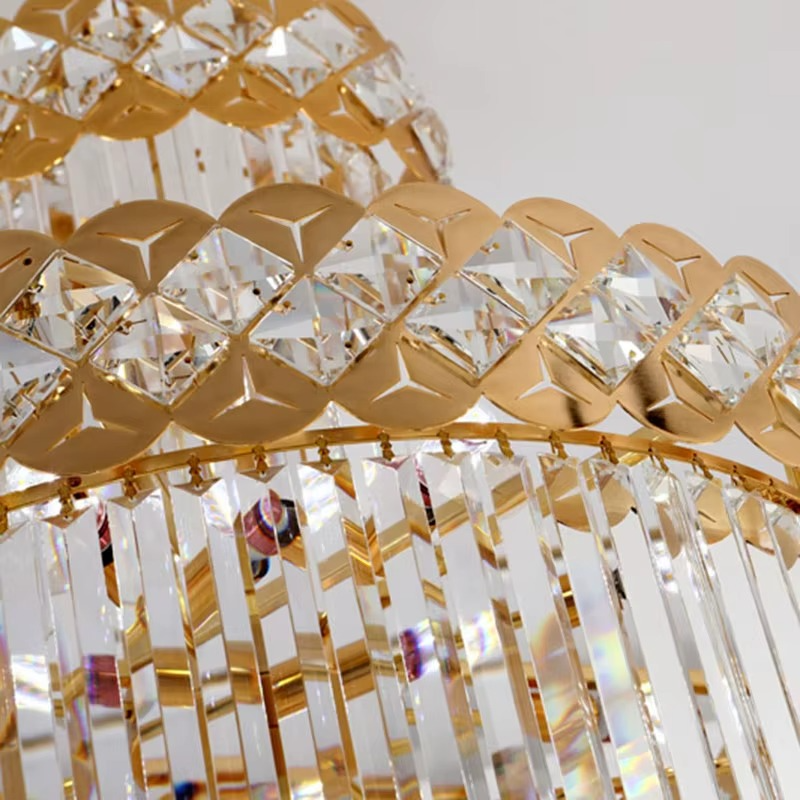 Lustre d'escalier moderne en cristal