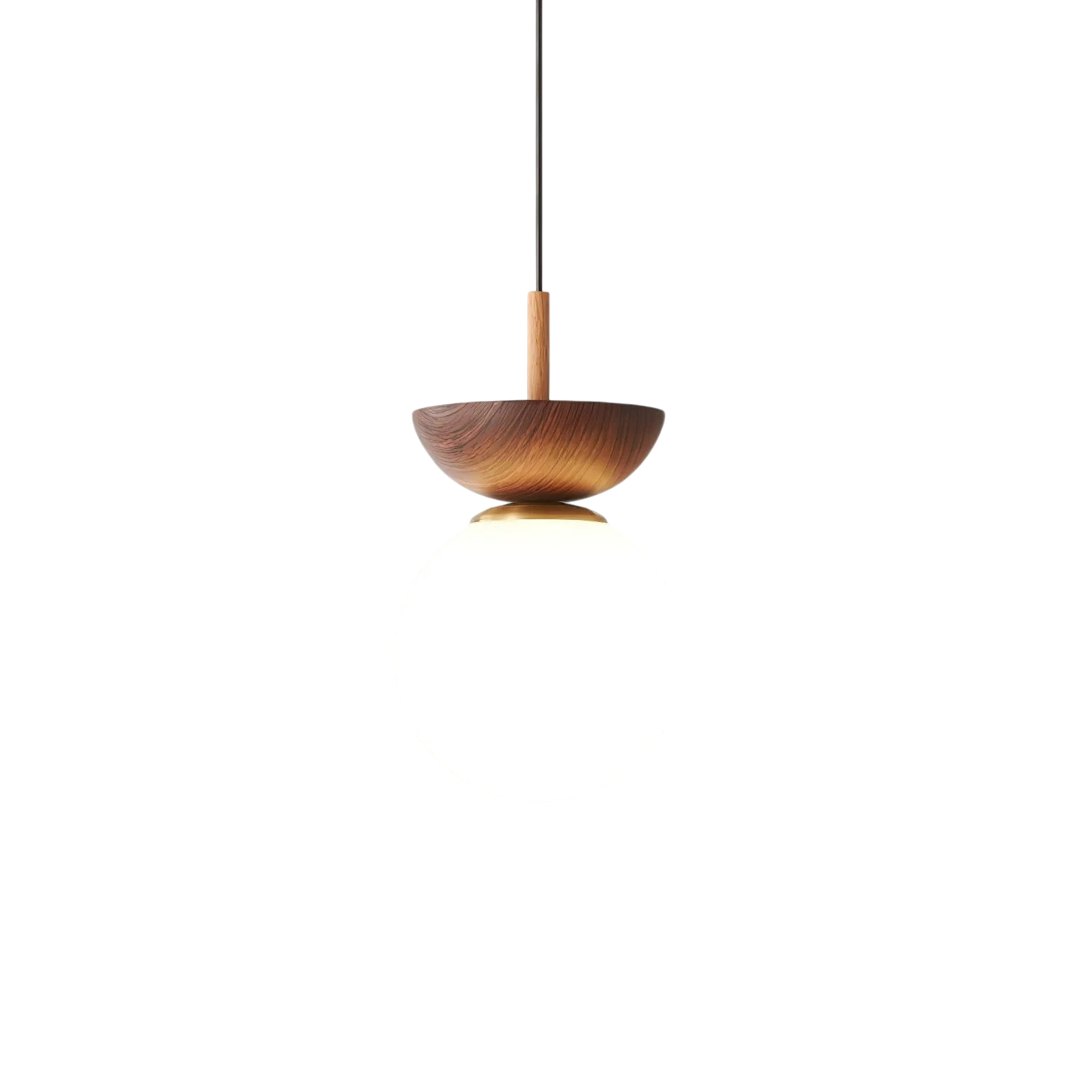Lampe pendante en bois Japandi