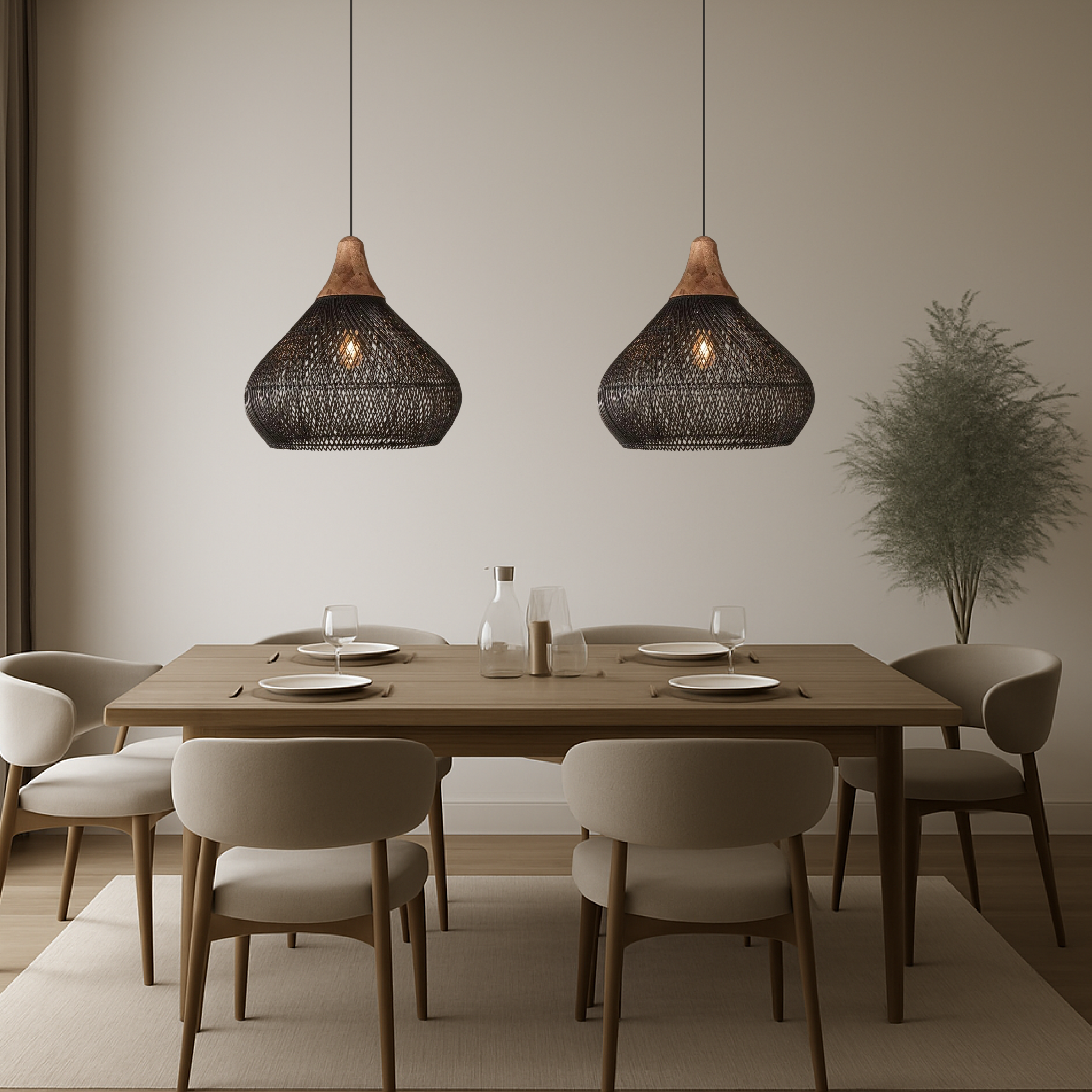 Lampe suspendue design japonaise