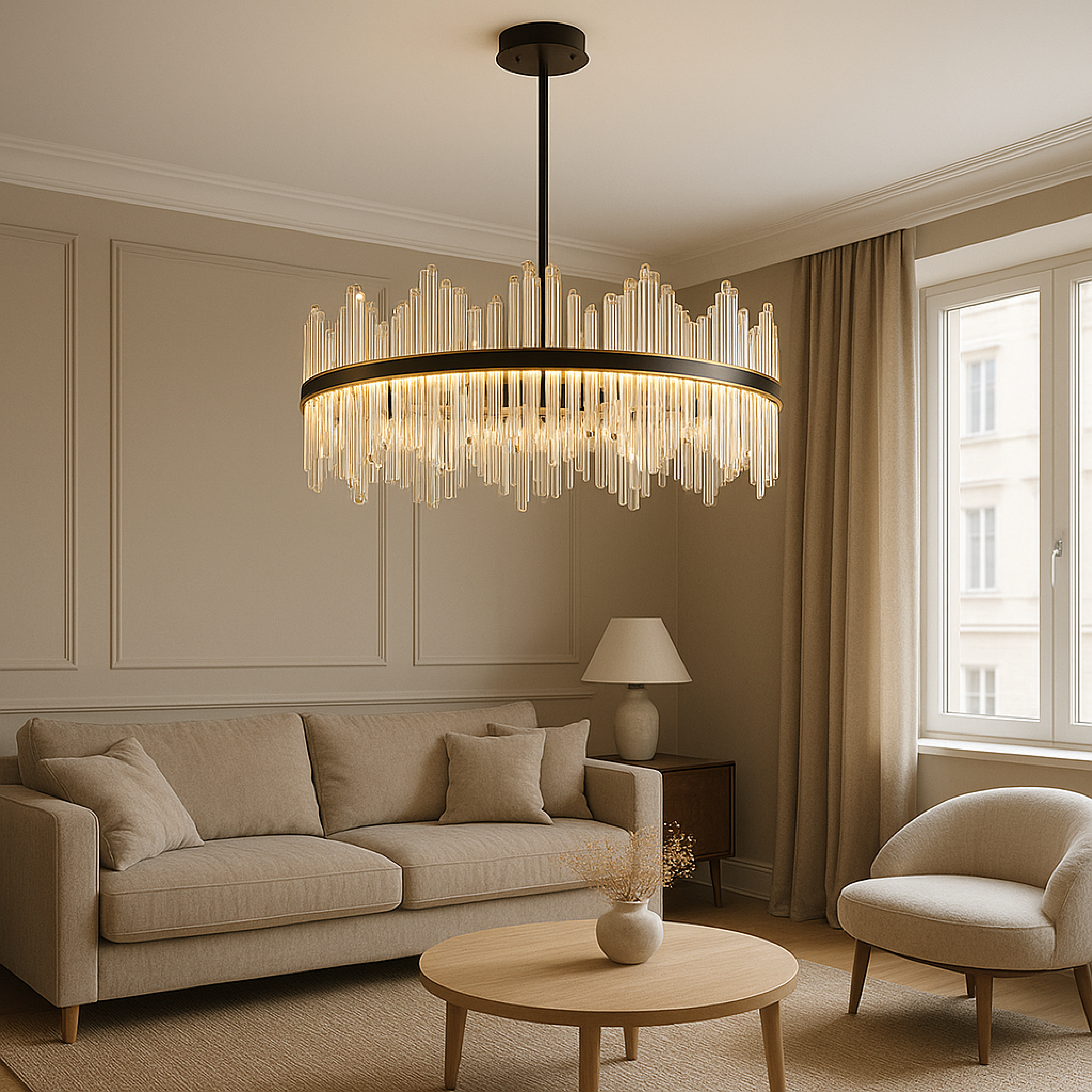 Lustre Terri en cristal noir