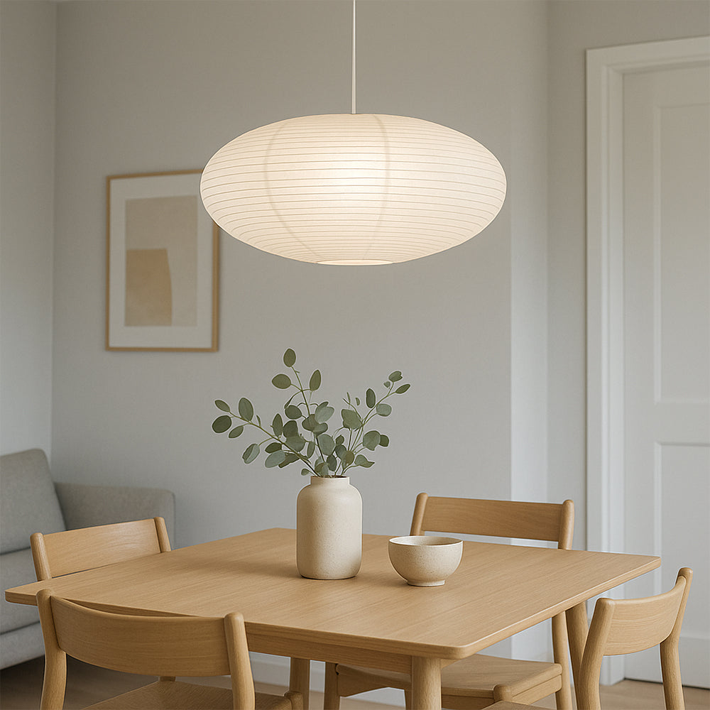Lampe suspendue en papier de Wabi