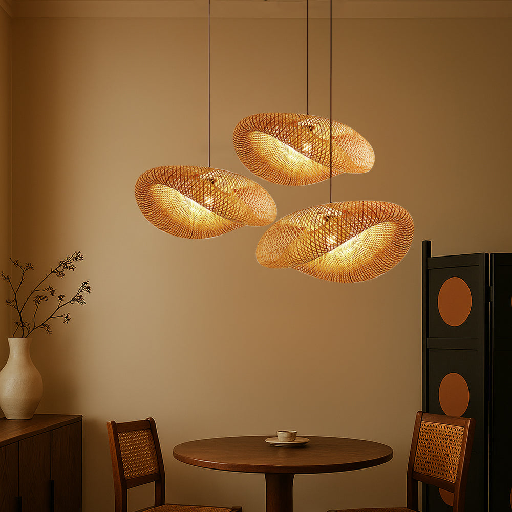 Lampe pendante en bambou