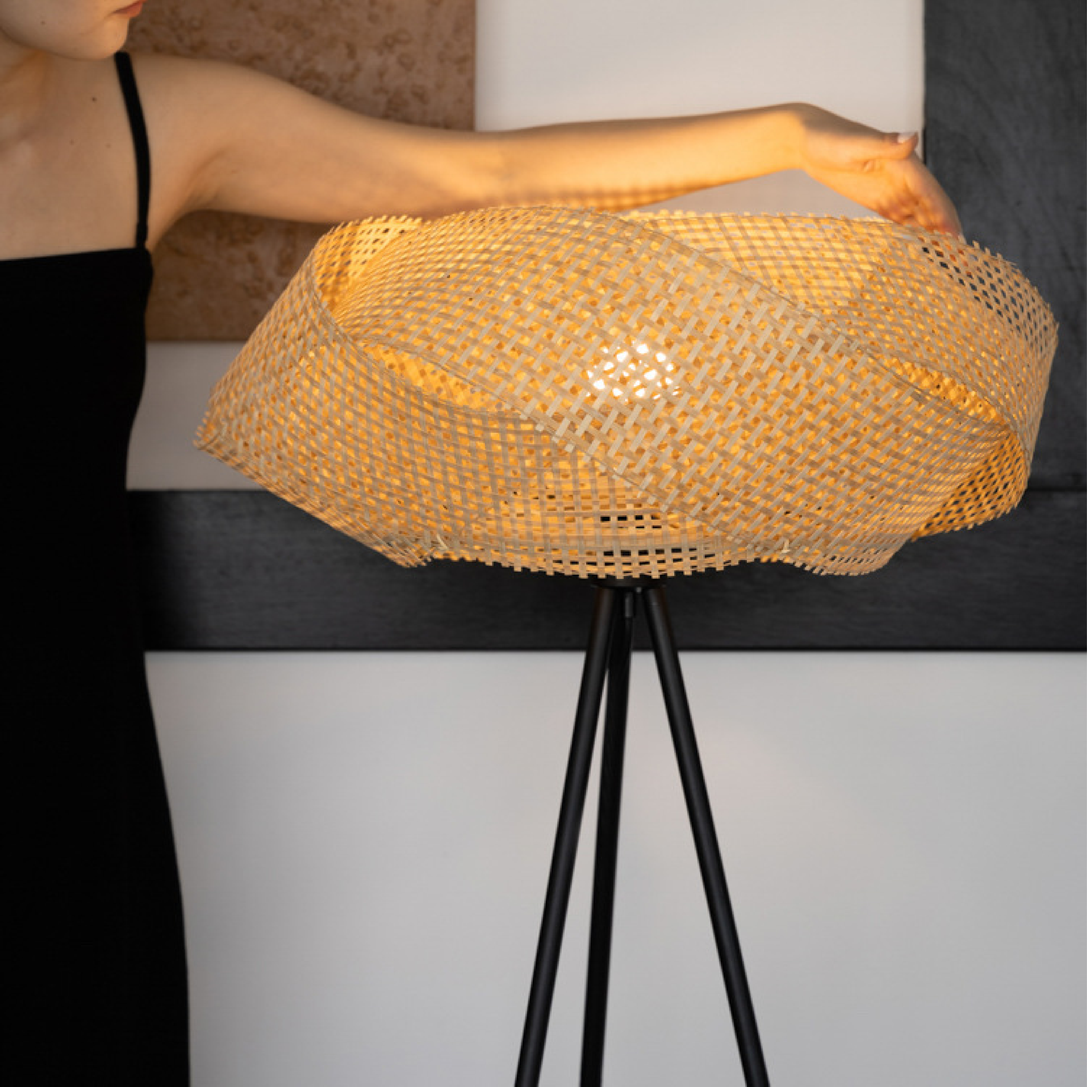 Lampe de sol en bambou