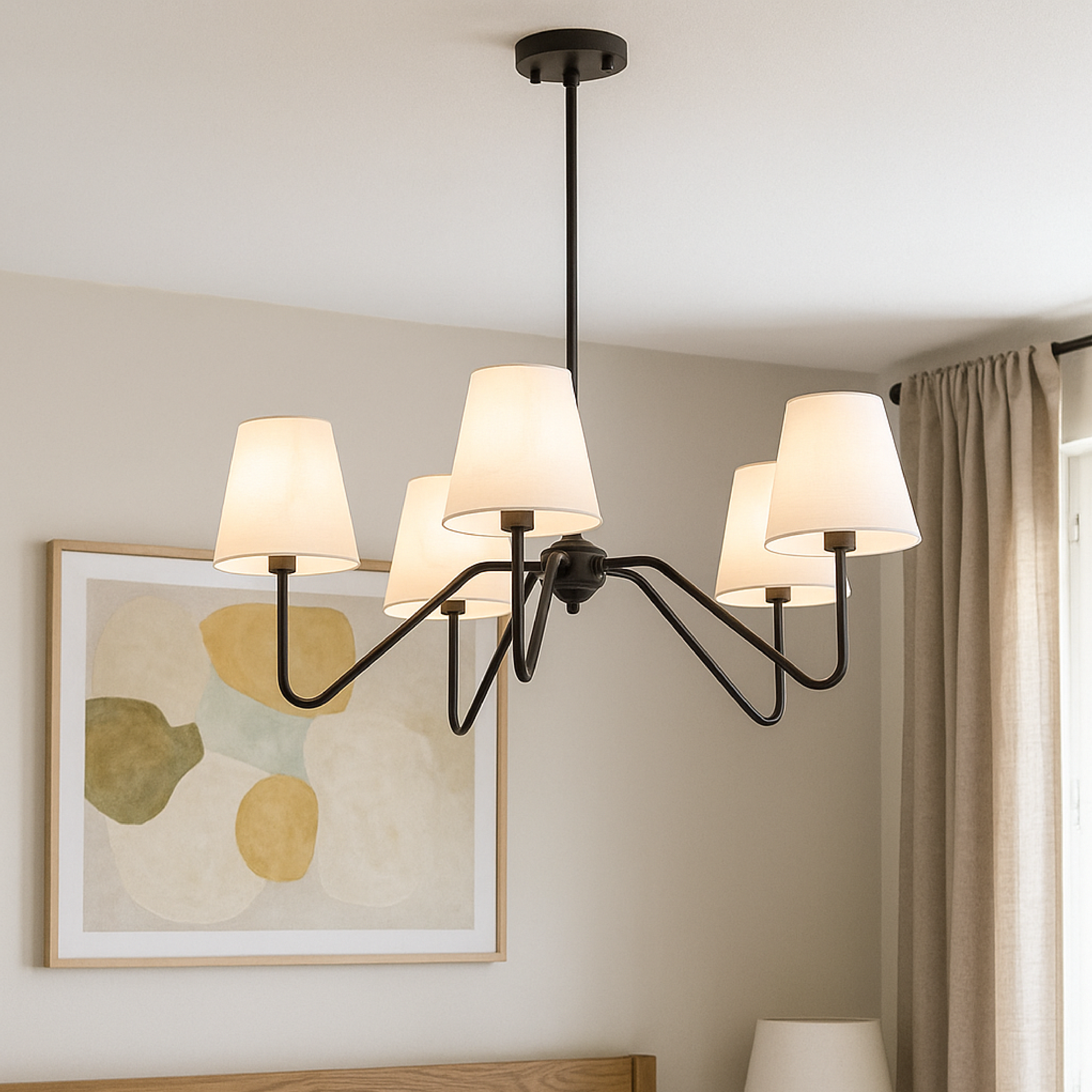 Lustre de chambre en soie