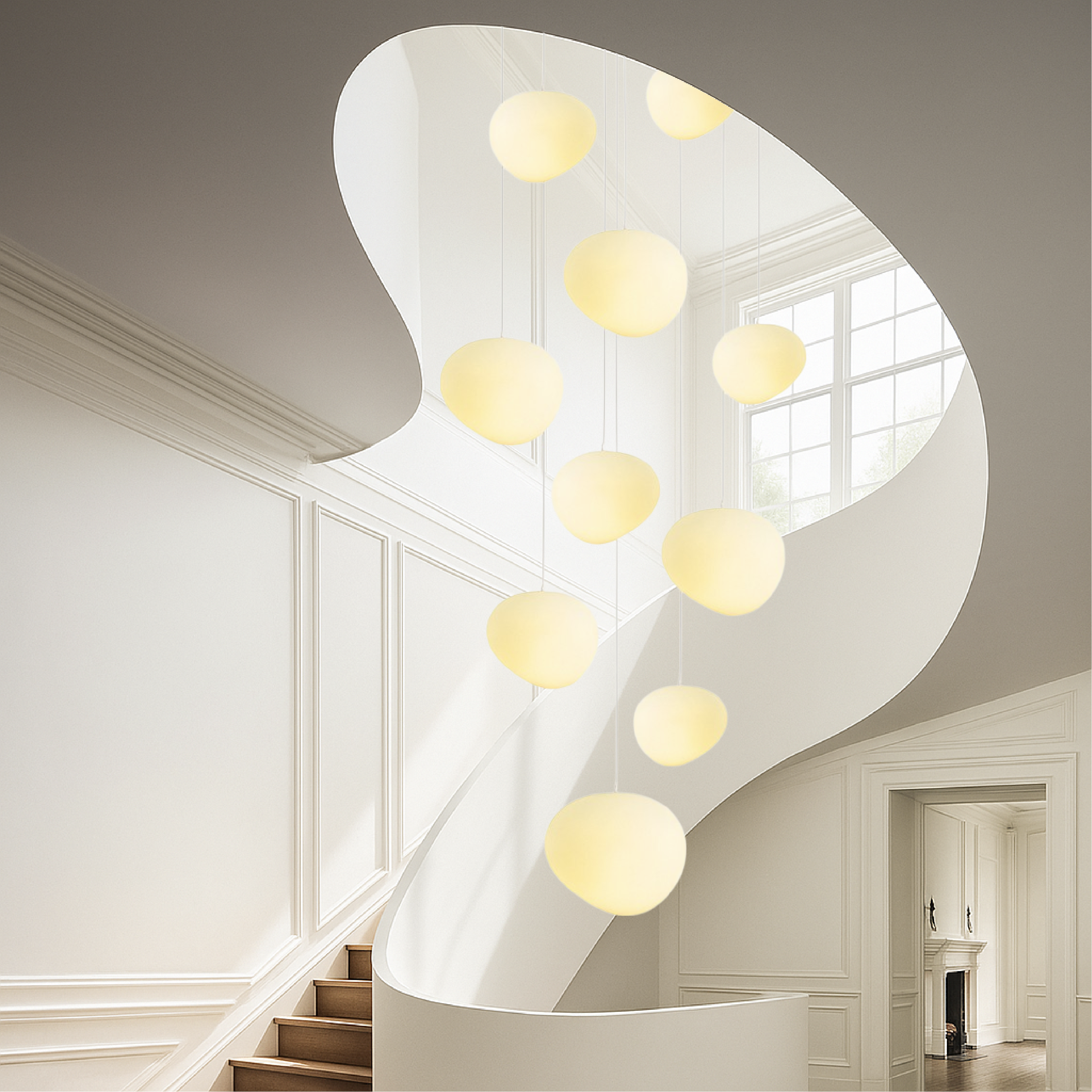Lustre d'escalier nordique créatif