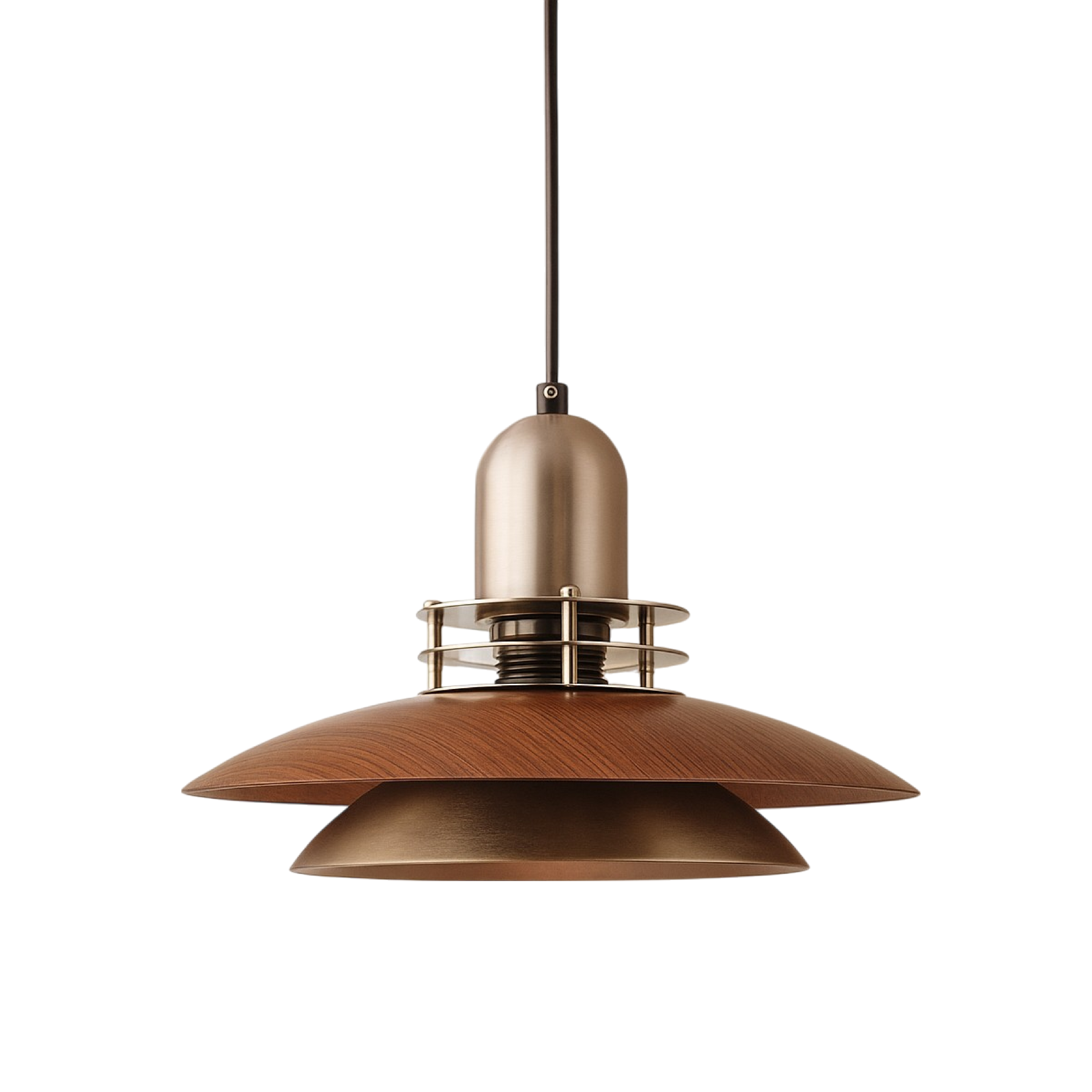 Lampe pendante en bois de noyer