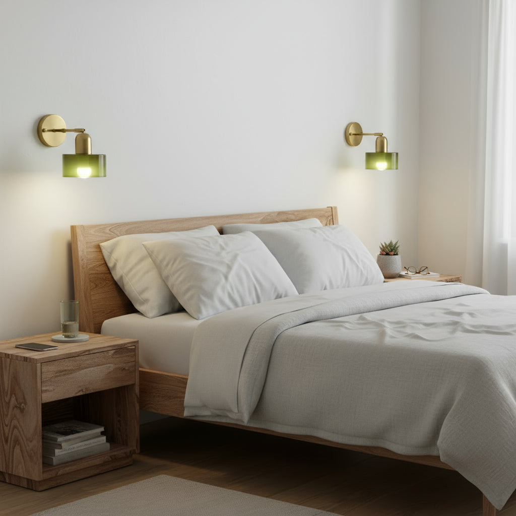 Applique Bauhaus en verre coloré