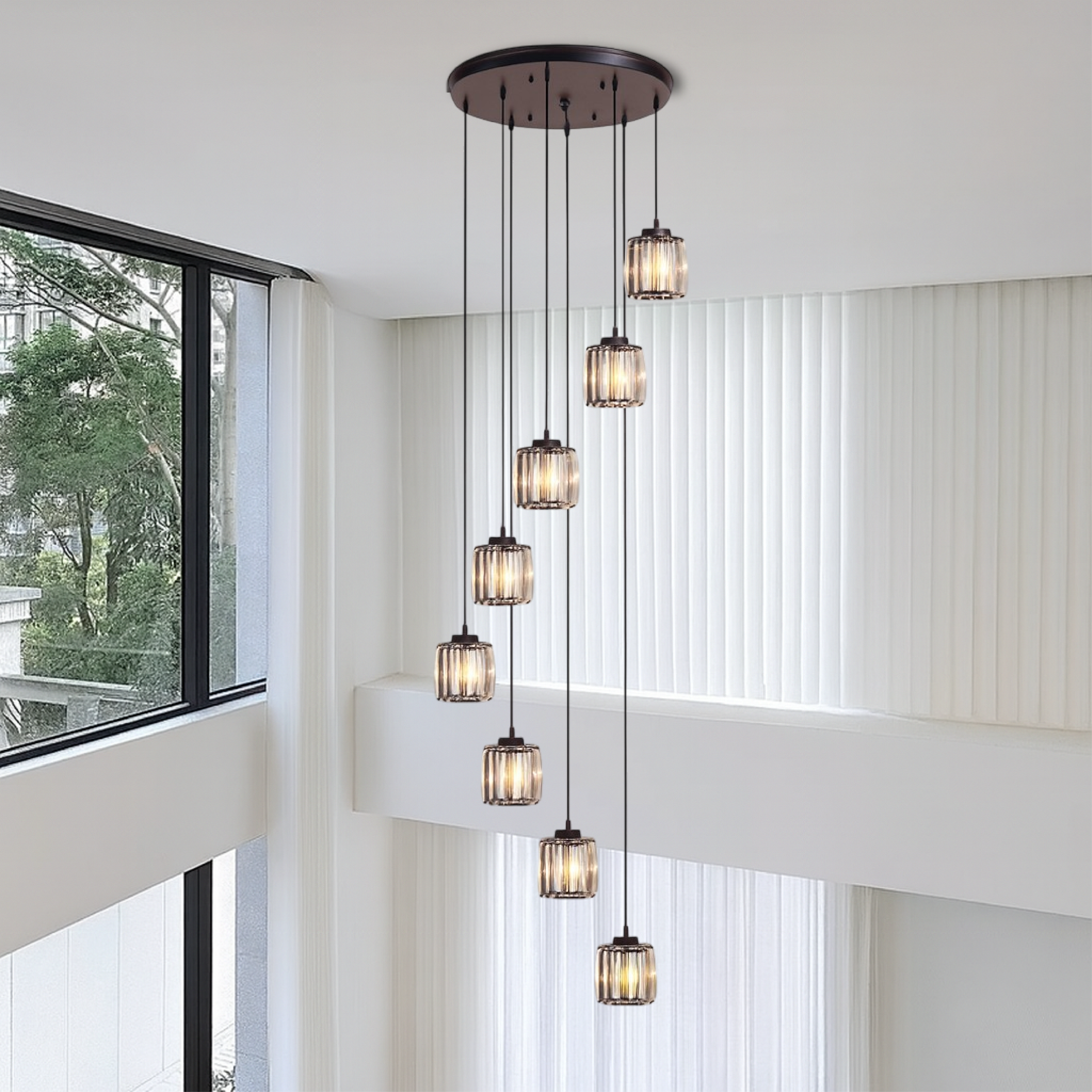 Lustre escalier en cristal Ida