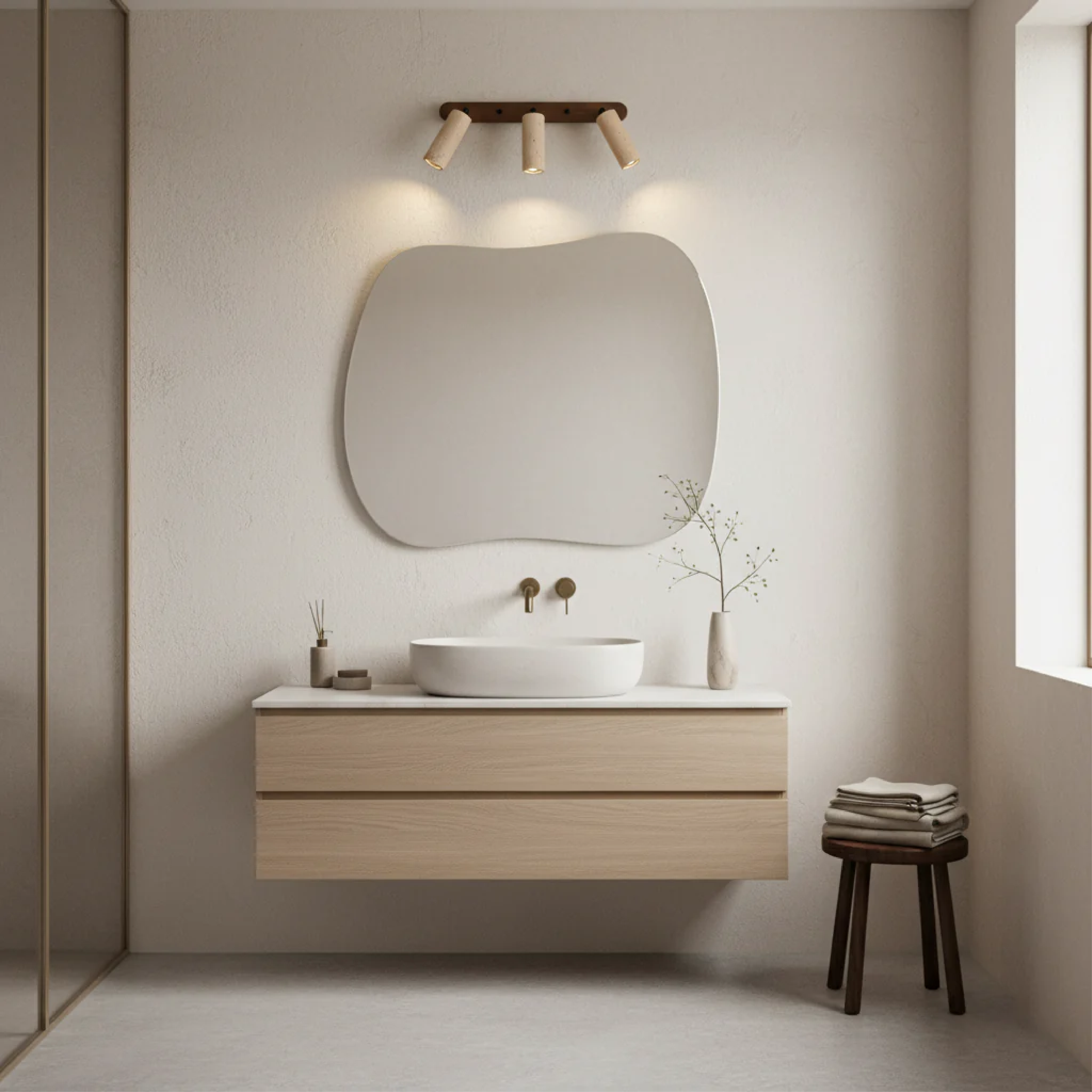 Applique rotative en travertin