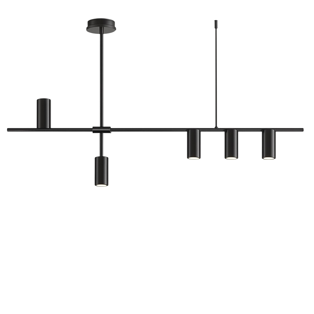 Suspension de cuisine noire minimaliste
